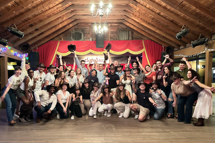Corporate group line dance activation in Austin, Texas