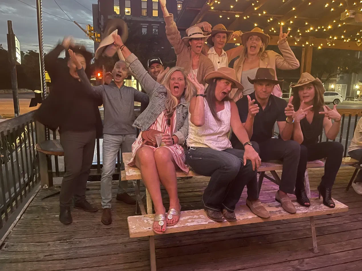 Corporate group at a downtown Austin line dance event
