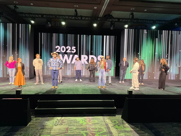 Corporate group two-stepping at an Austin honky-tonk event
