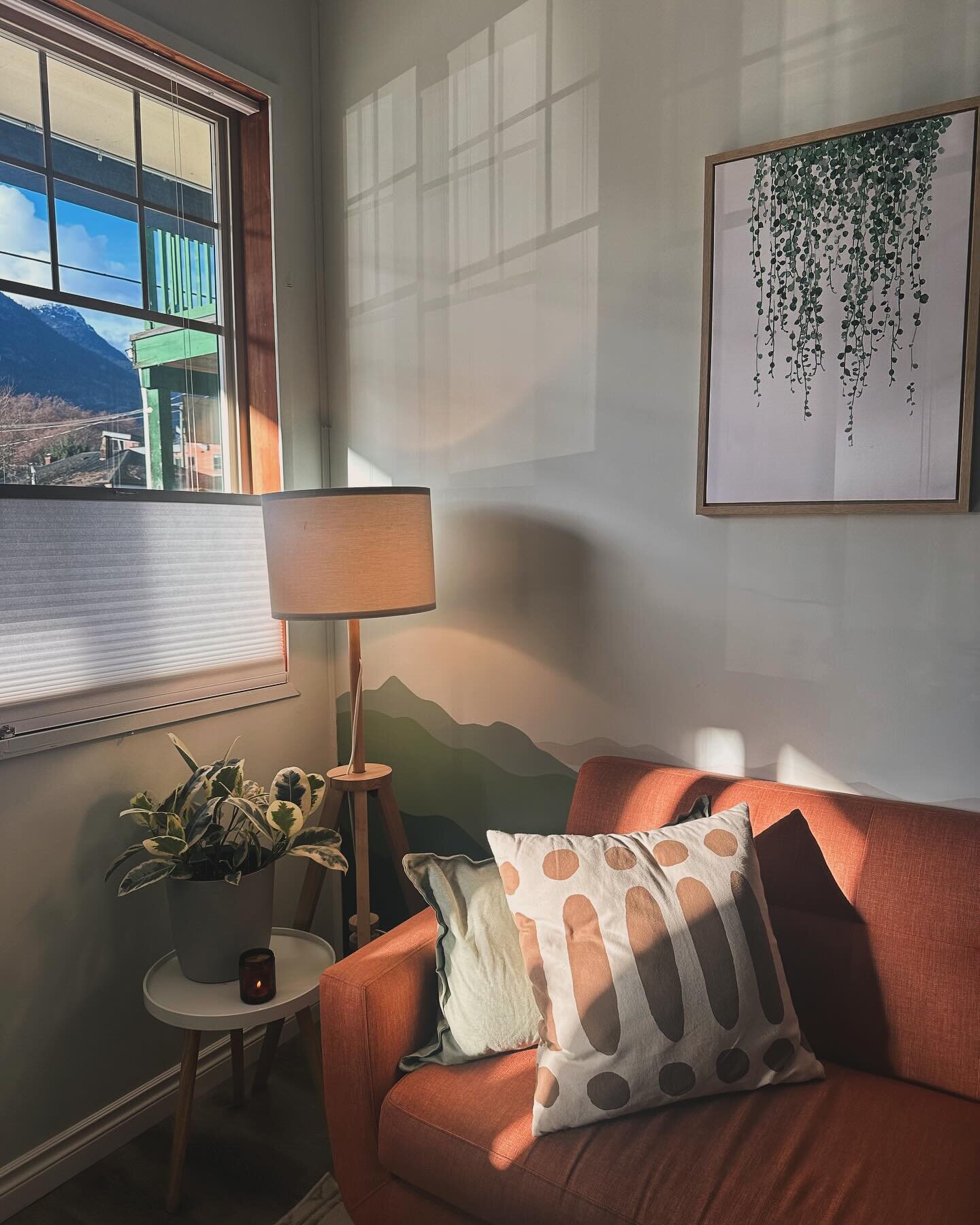 A sunlit corner in the cozy Squamish counselling office ✨