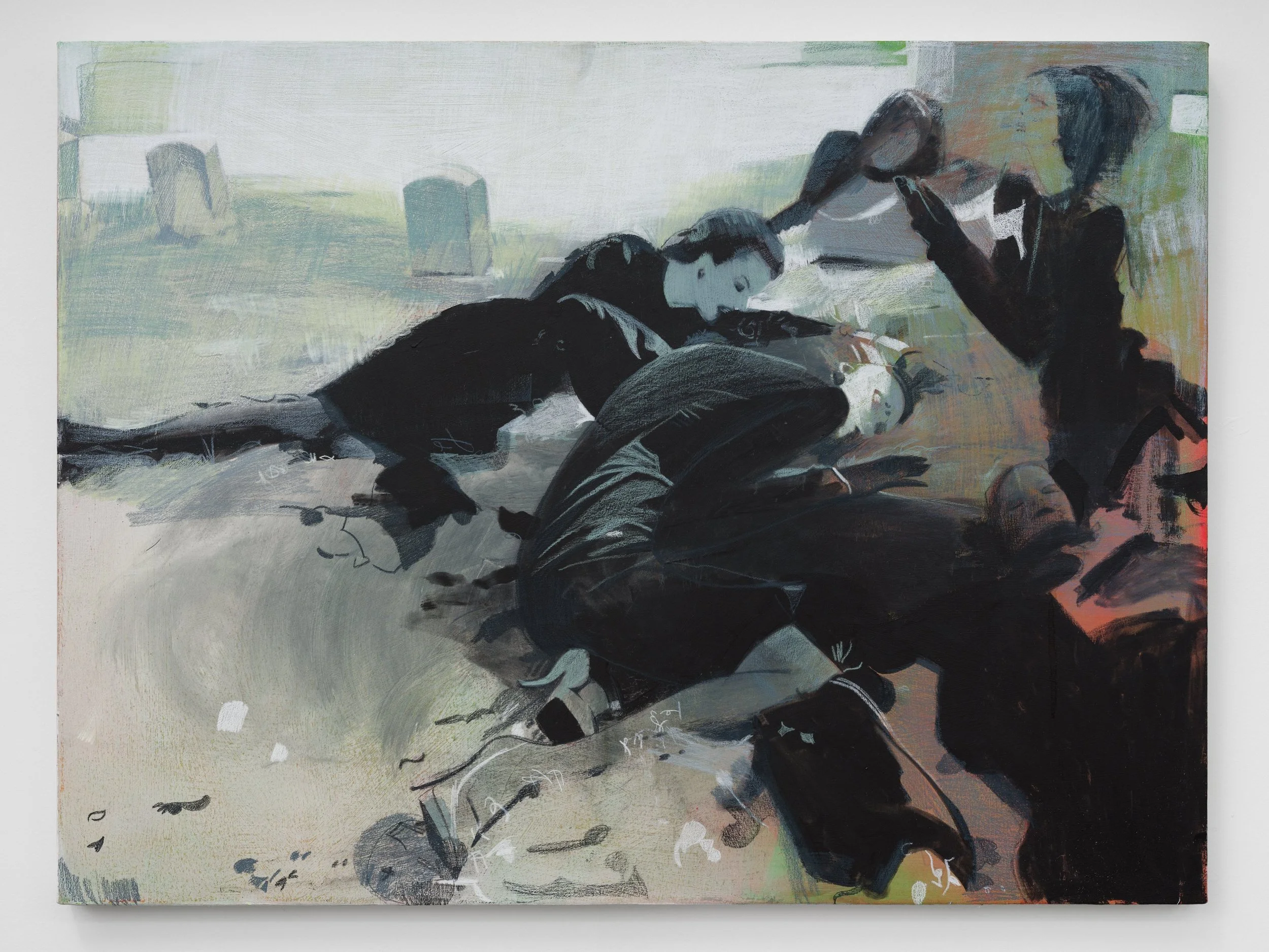 Funeral Scene, 2026
Acrylic gouache and colored pencil on canvas
30 x 40 in