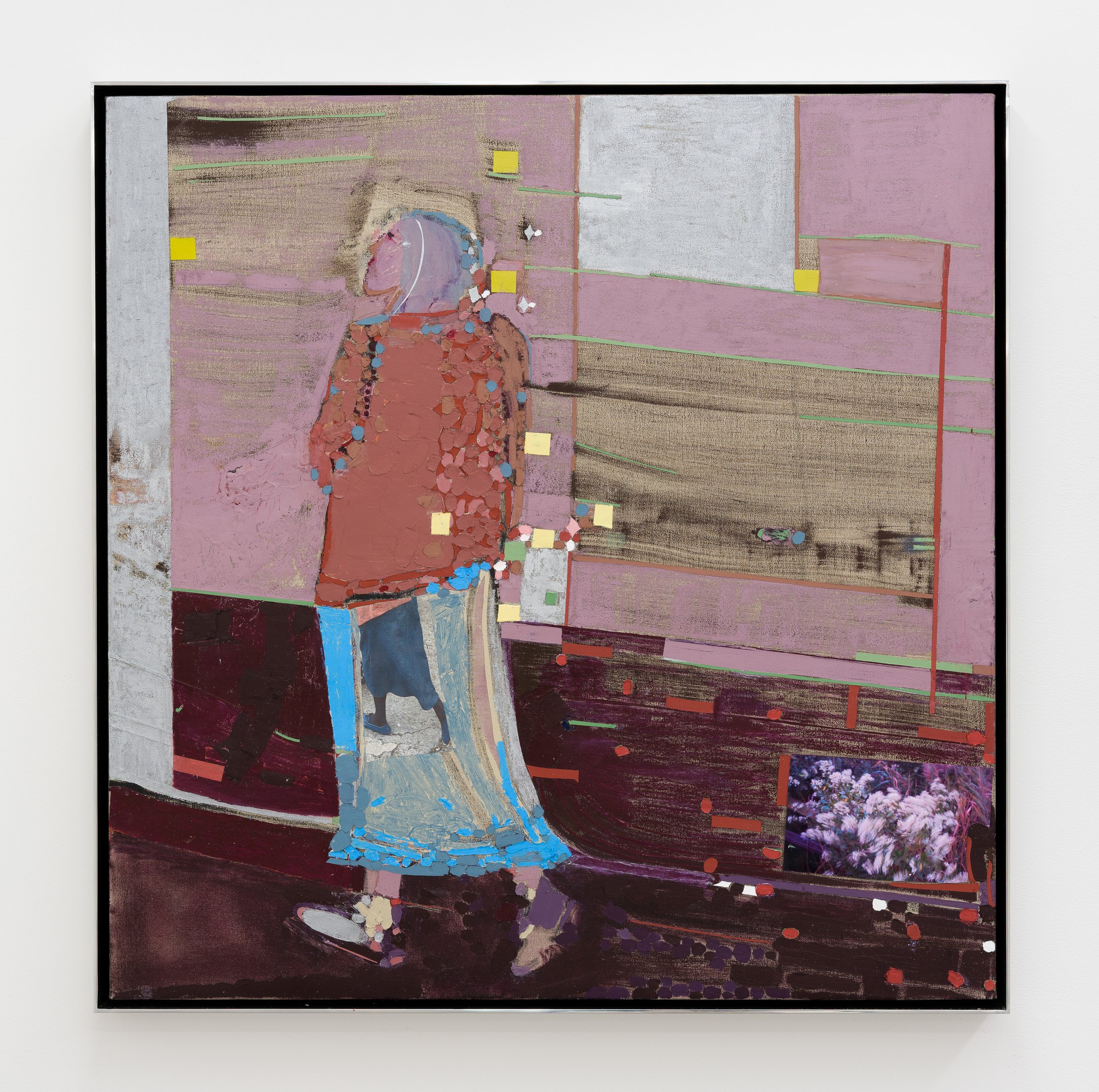 The wind wakes me up, 2025
Acrylic, oil, cold wax, inkjet print, photograph on linen in artist's frame
27½ x 27 in.