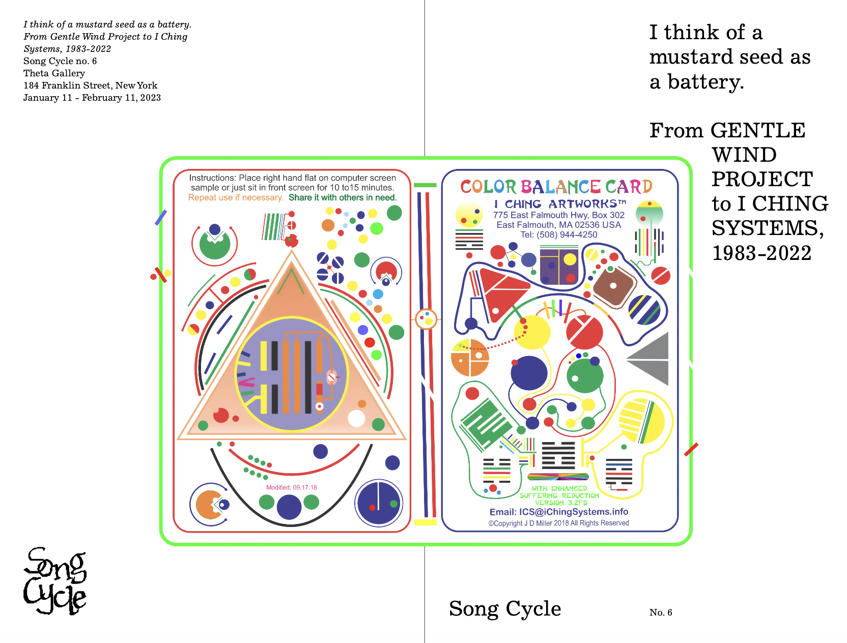 I think of a mustard seed as a battery. From GENTLE WIND PROJECT to I CHING SYSTEMS, 1983-2022