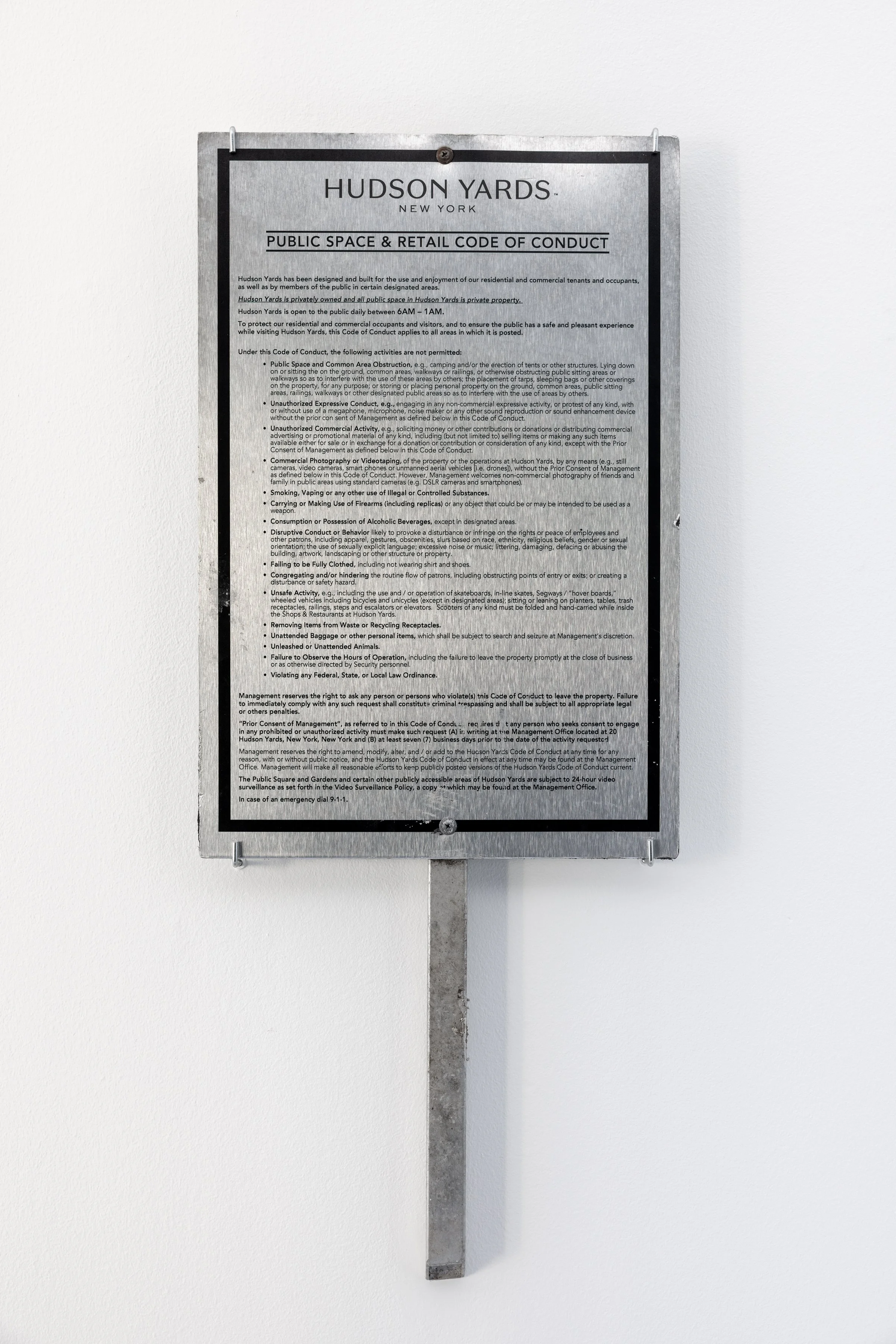 Rule, 2024-ongoing
Removed codes of conduct signs