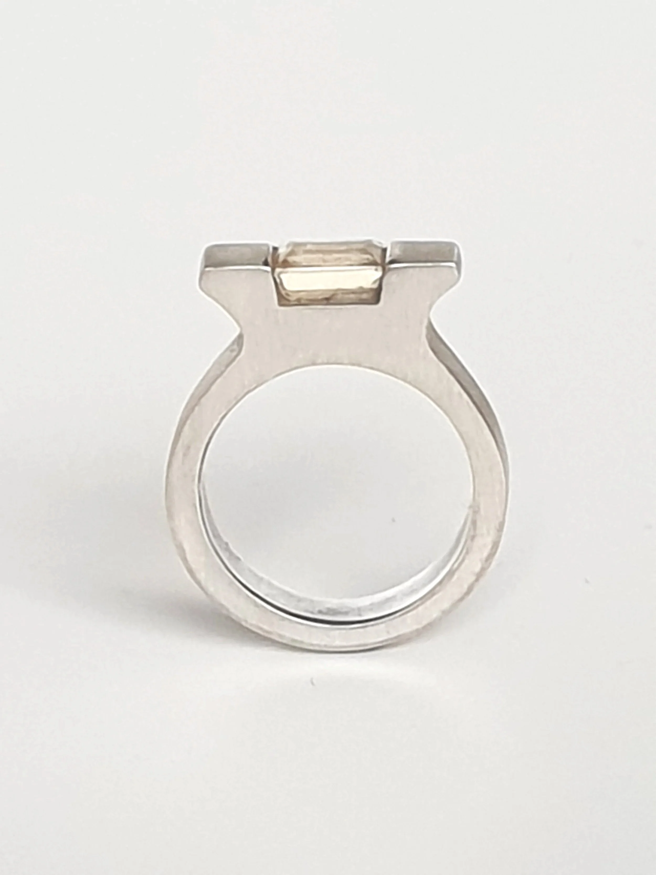 Silver Ring with a Golden Topaz Gemstone