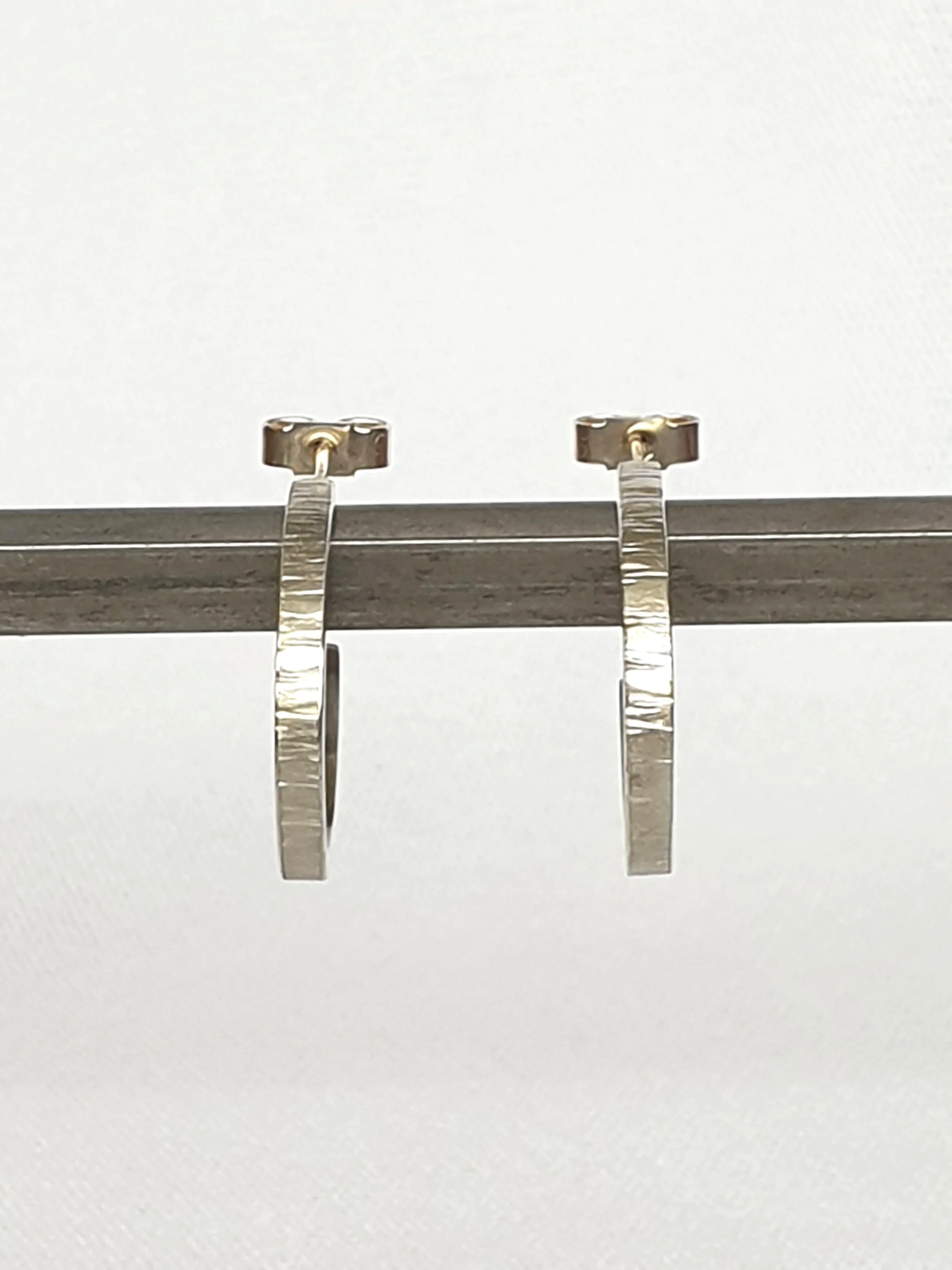 Silver Stud Hoop Earrings