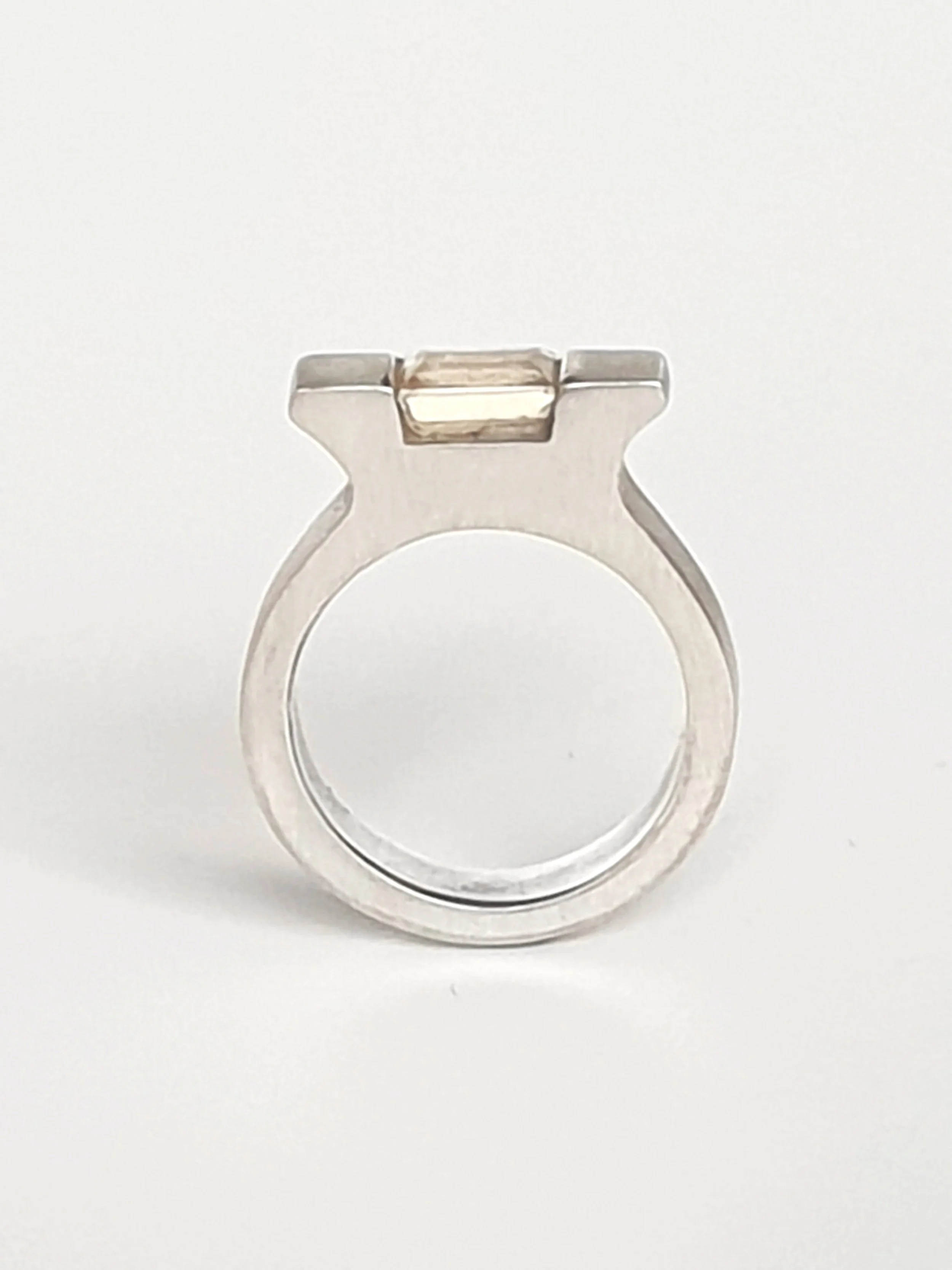 Silver Ring with a Golden Topaz Gemstone