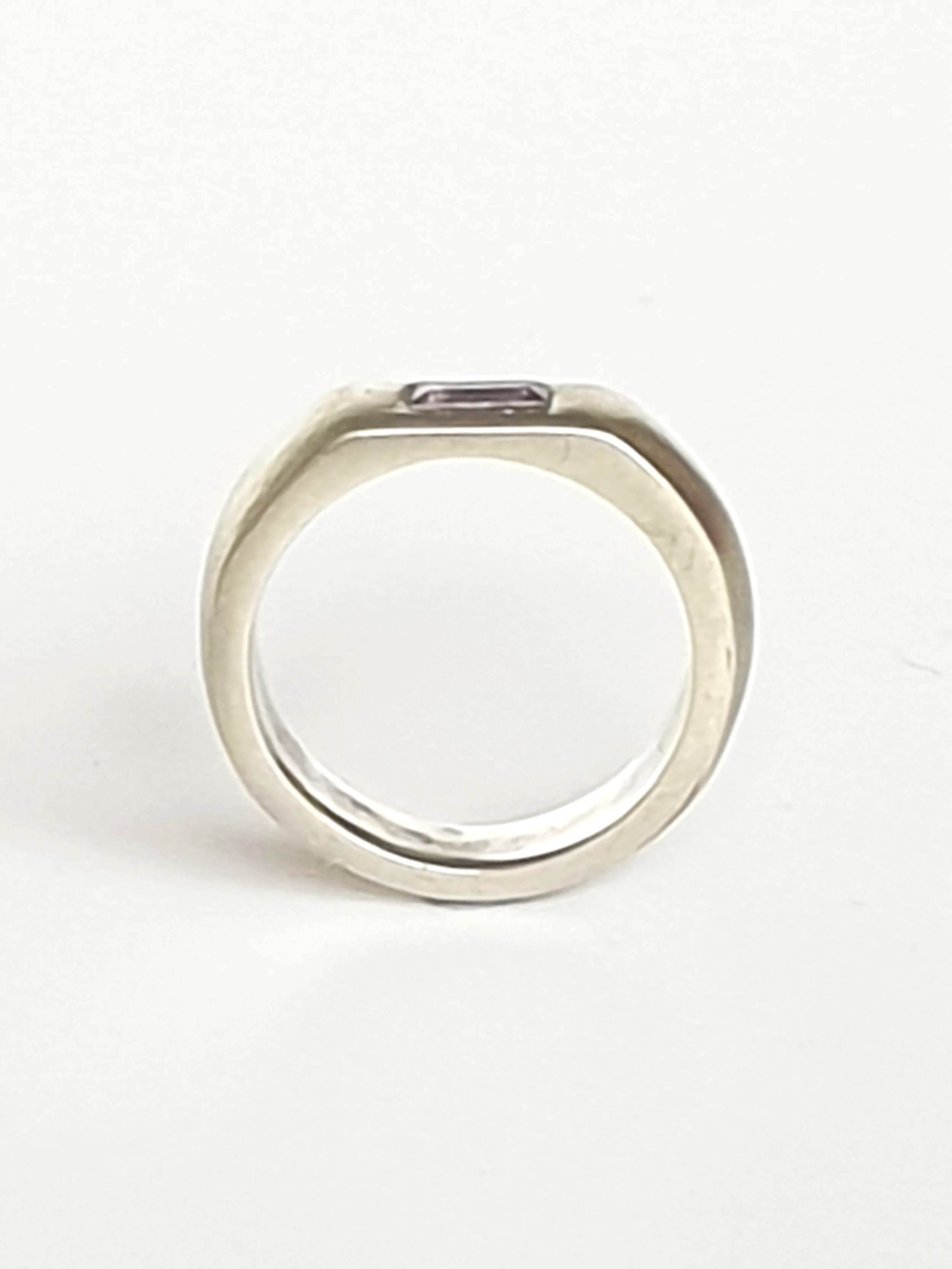 White Gold Ring with a Purple Sapphire