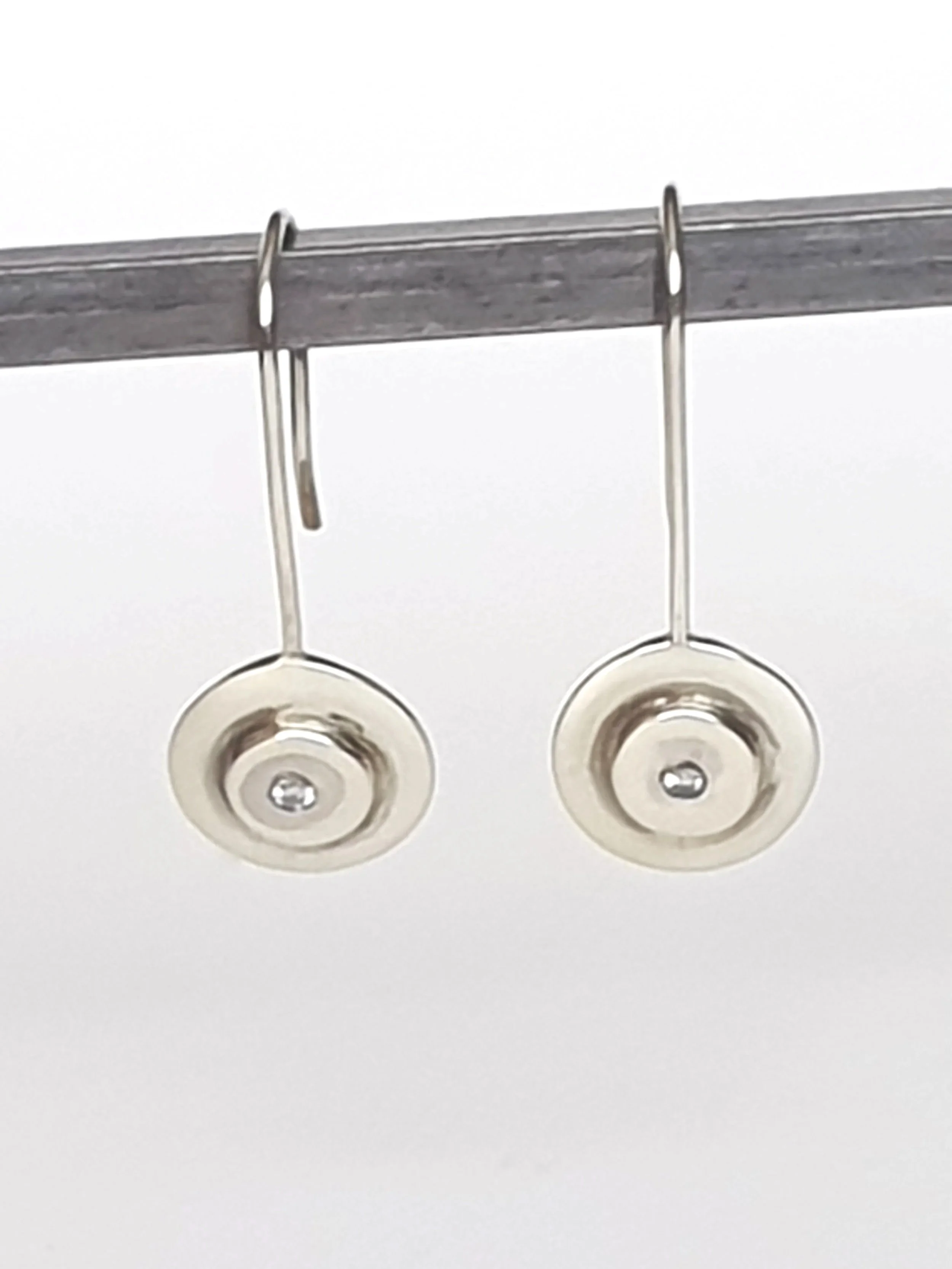 9ct White Gold Drop Earrings