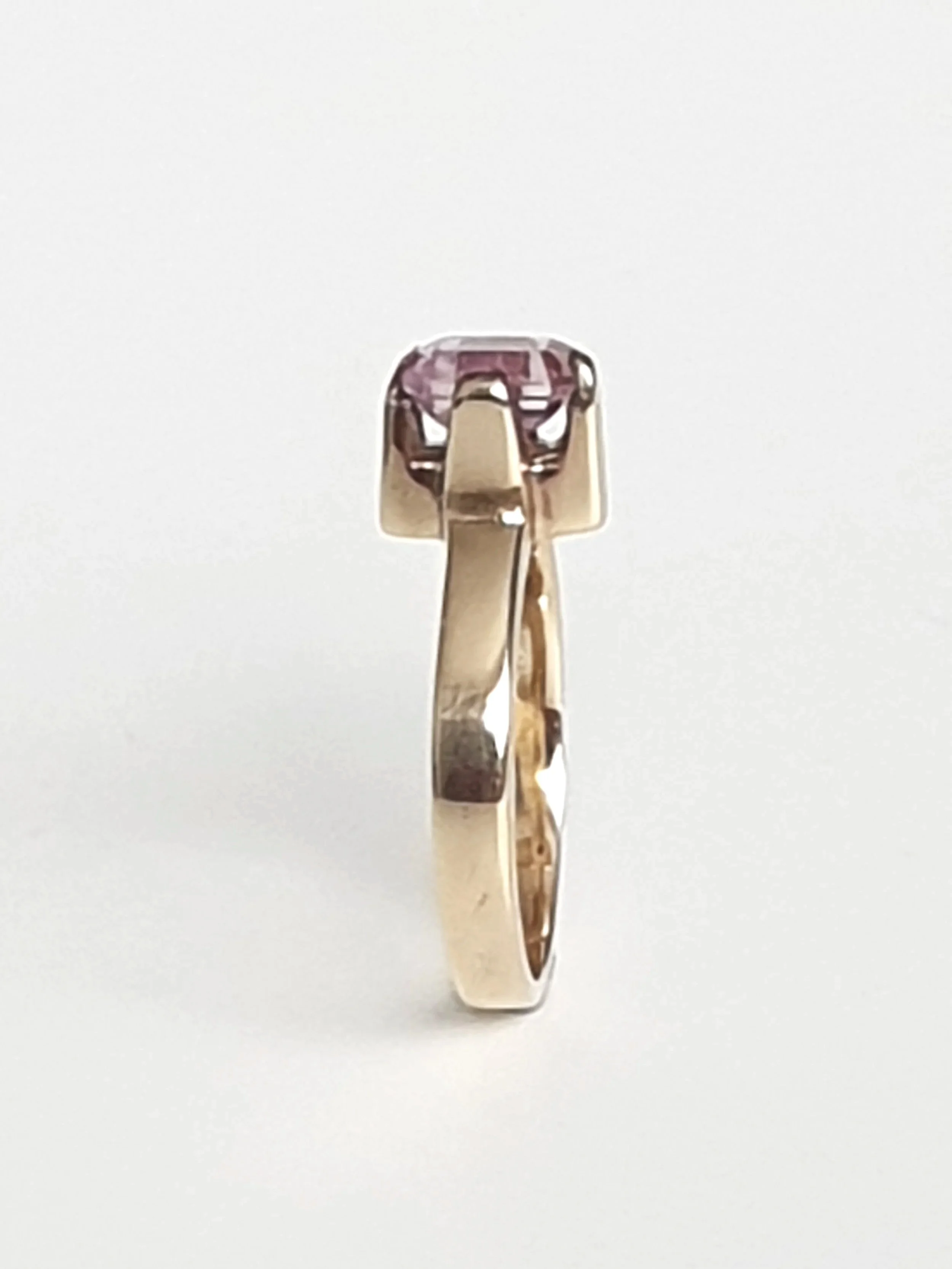 Gold Castle Ring with Pink Sapphire