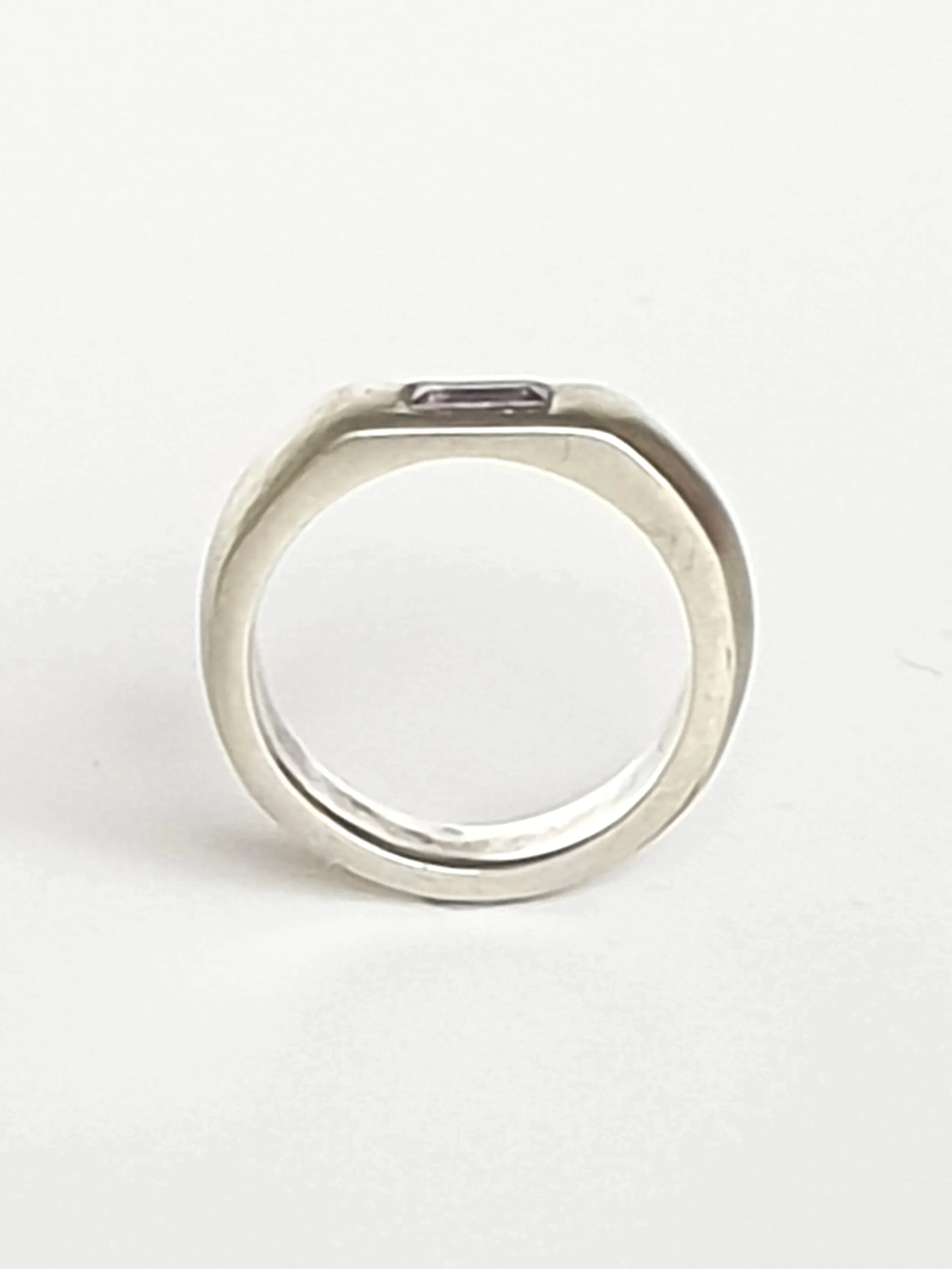 White Gold Ring with a Purple Sapphire