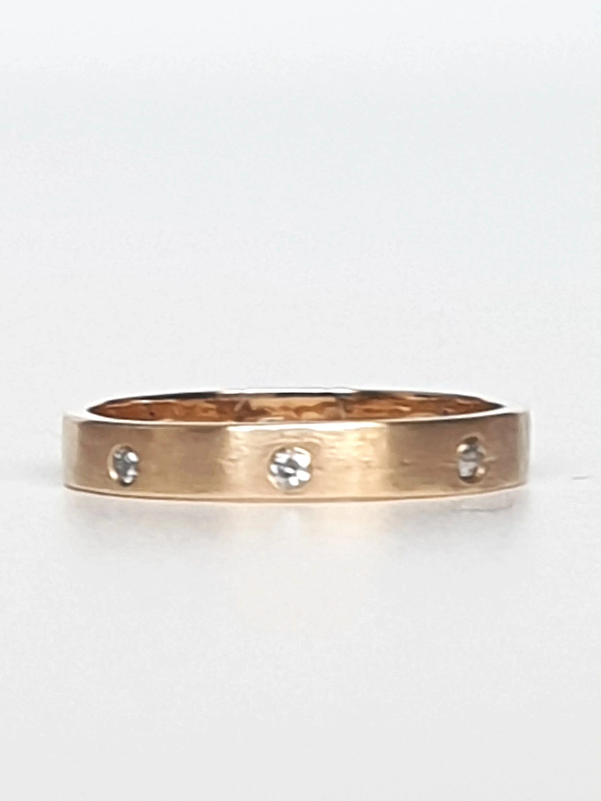 Gold Band with Eight Salt & Pepper Diamonds