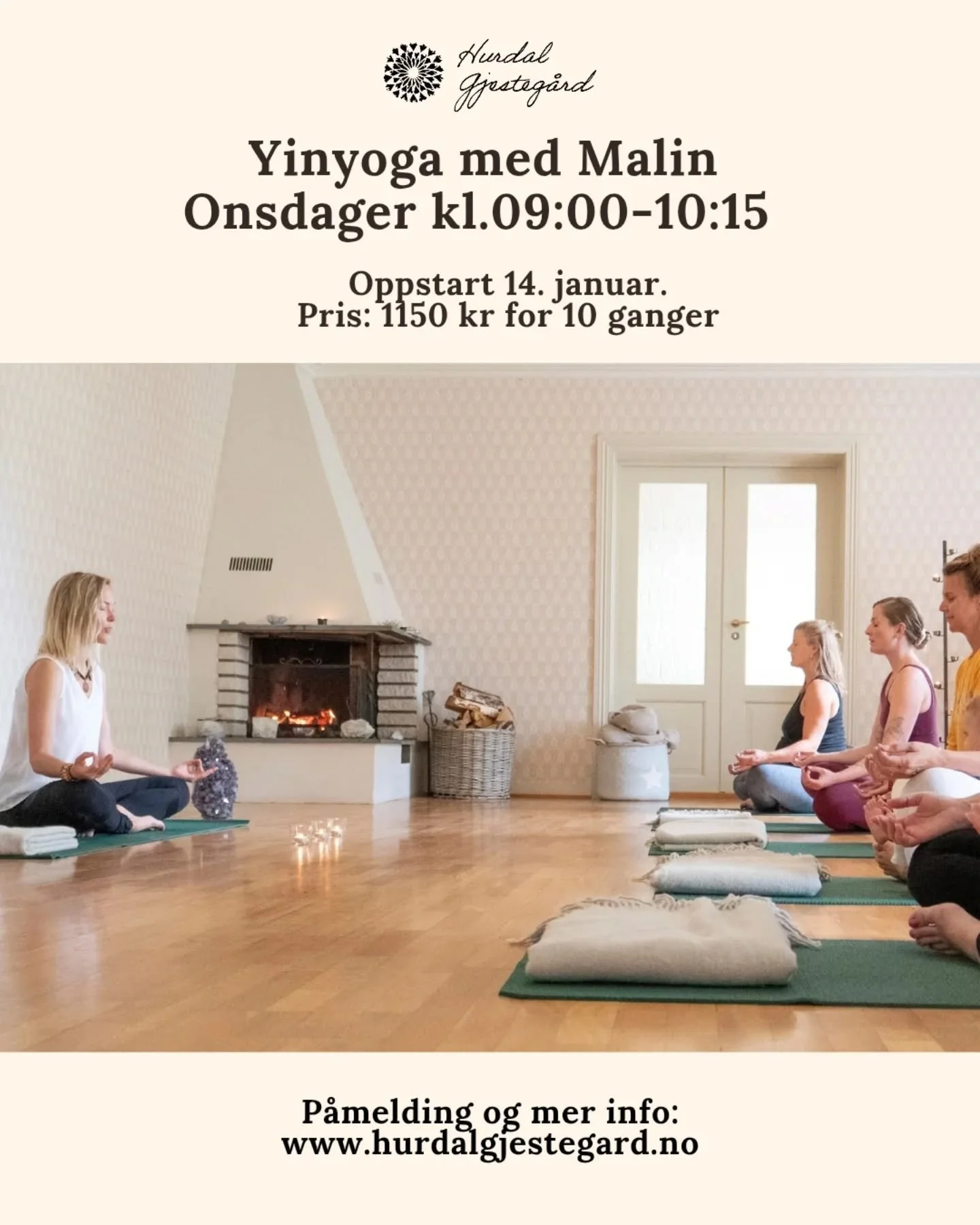 Neste uke starter Malin opp kurs i yinyoga, fra onsdag 14. januar. Bli med inn i en myk og meditativ yogapraksis og finn tilbake til din indre ro. 

Yinyoga er en terapeutisk og meditativ form for yoga. Her hviler vi inn i lange gode strekk som er br