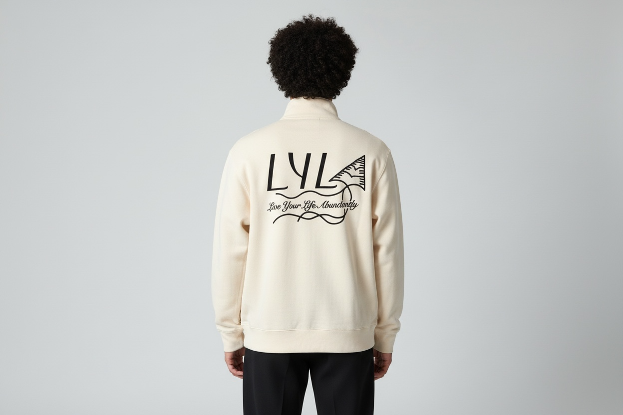 Cream Lux Patched Quarter Zip Sweater