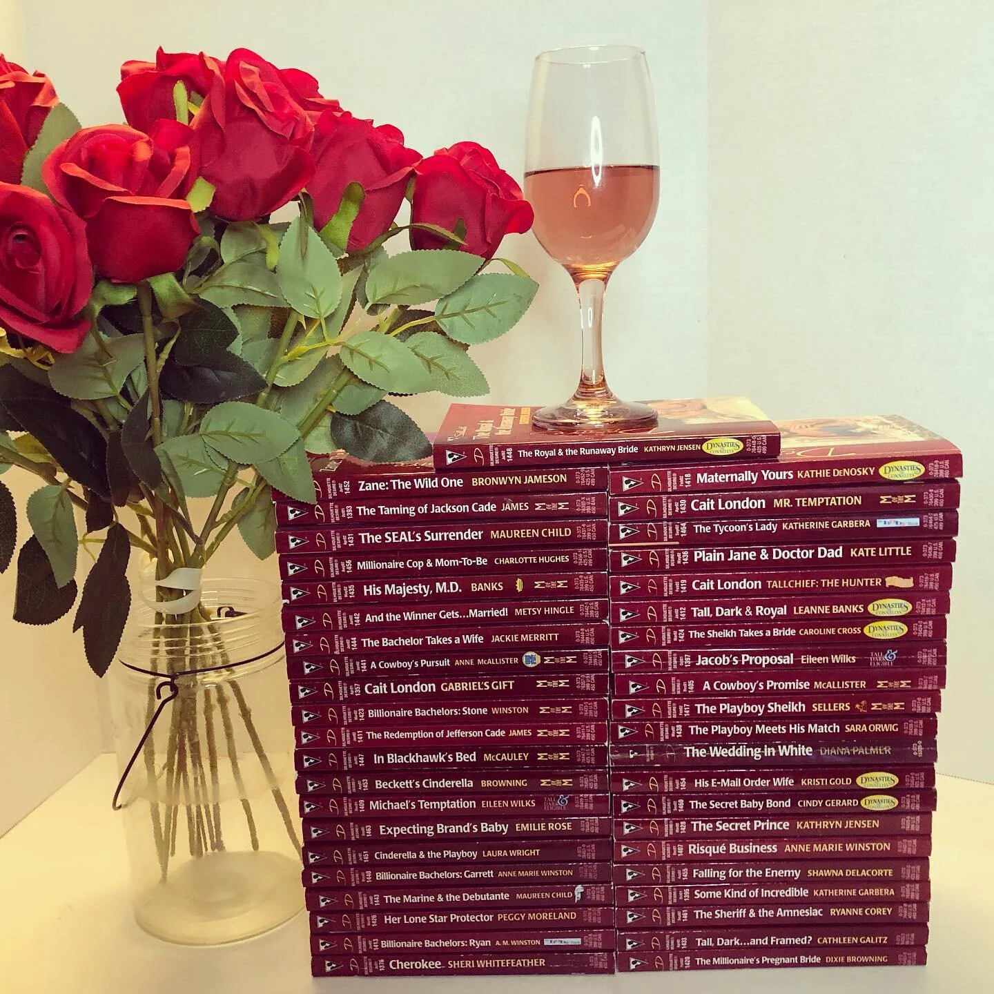 These romance novels I found in my bookcase (circa 1990) may have been the reason I started writing. #romancereadersofinstagram #romanceauthorsofinstagram #romance #readersofinstagram #stackofbooks #wineandbooks #harlequin #harlequinromance #harlequi