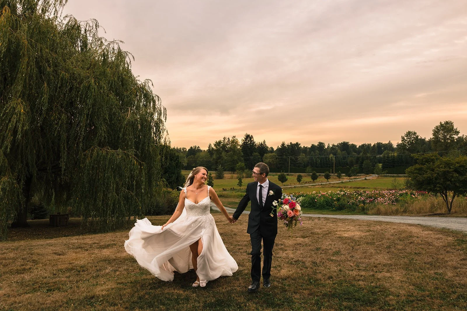 A Whimsical Flower Farm Elopement at Sage &amp; Solace: Ilana and Jordan’s Intimate Langley Wedding