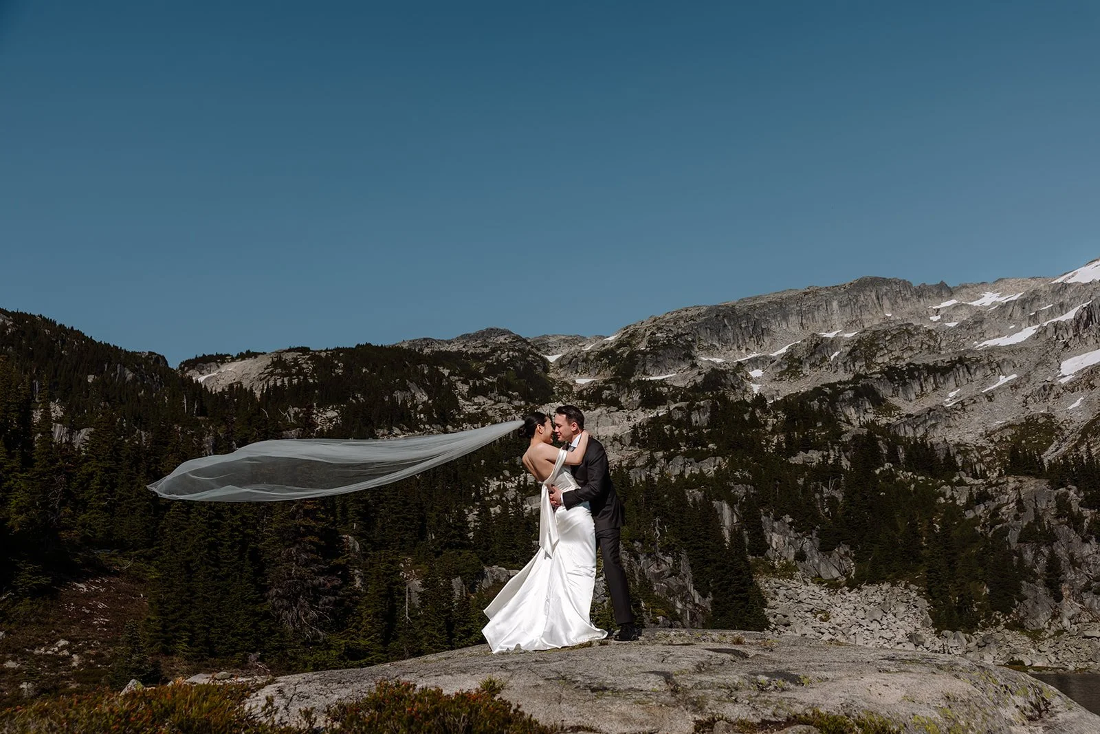 Robyn and Vincent's Whistler Helicopter Elopement: A Green Lake Ceremony and a Mountaintop Flight