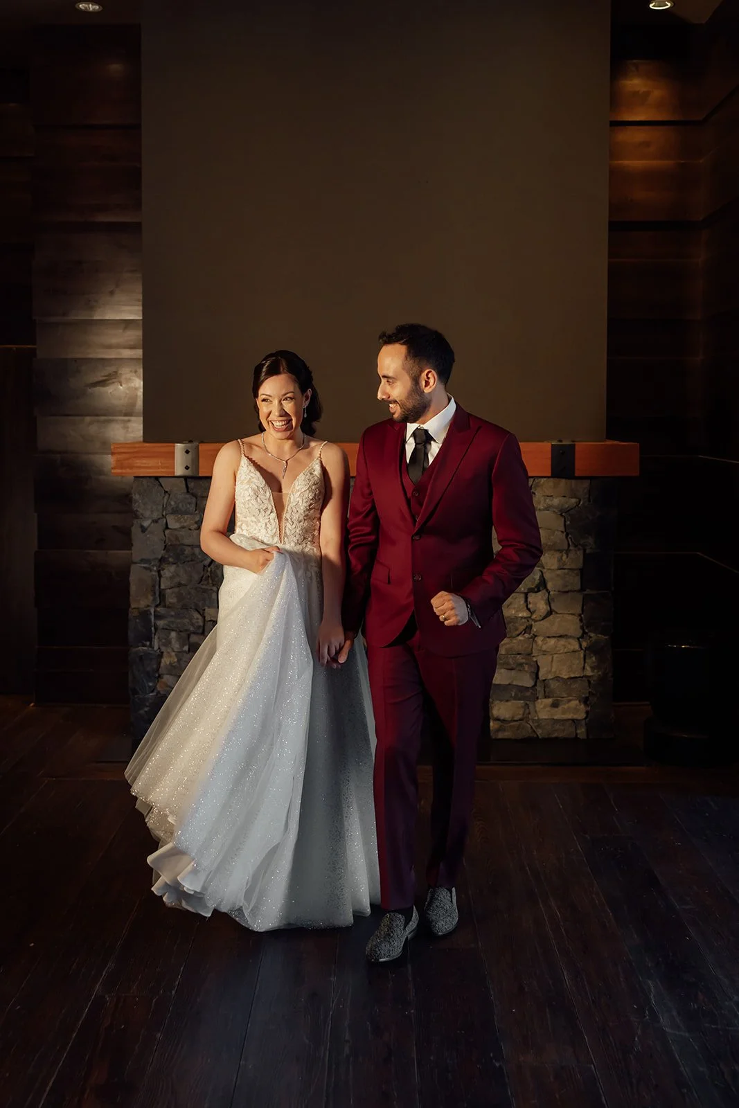 A couple, just eloped, at Nita Lake Lodge