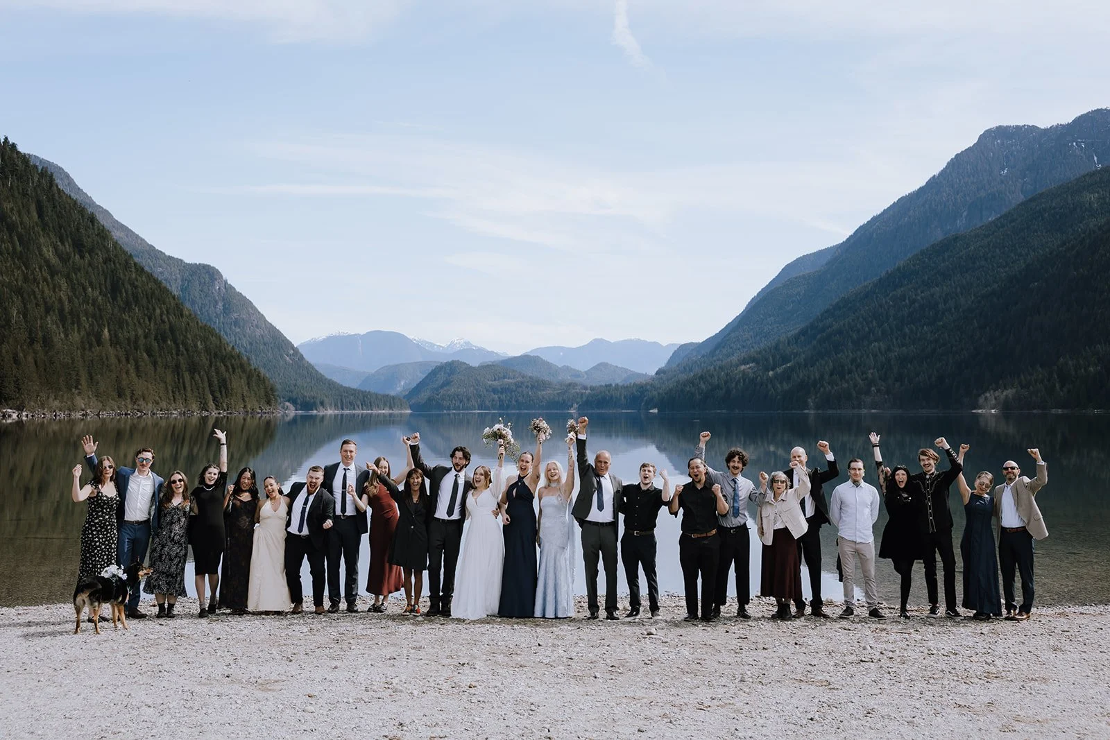 Family photos on Alouette Lake in Golden Ears Provincial Park