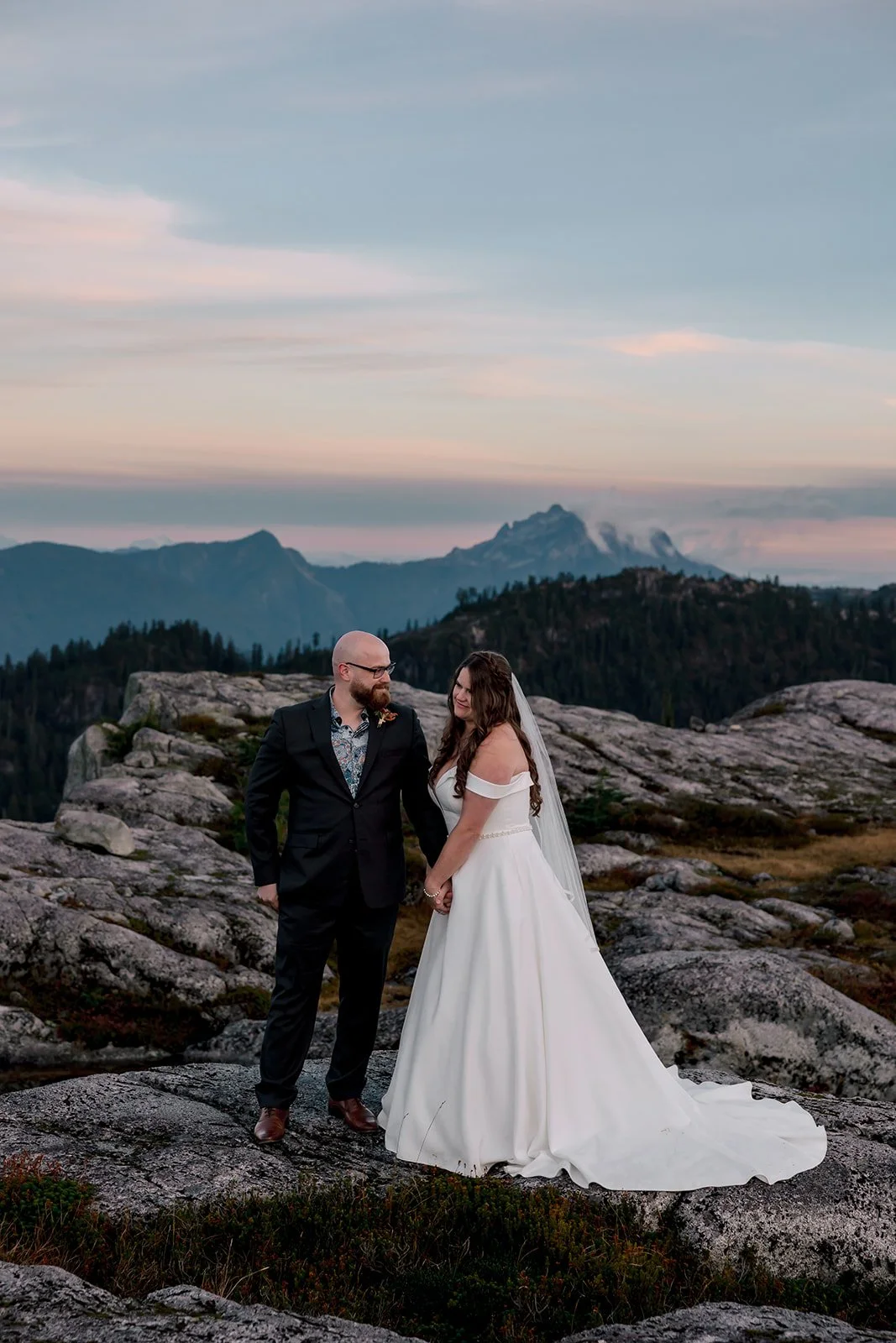 A wedding ceremony near Widgeon Lake in BC