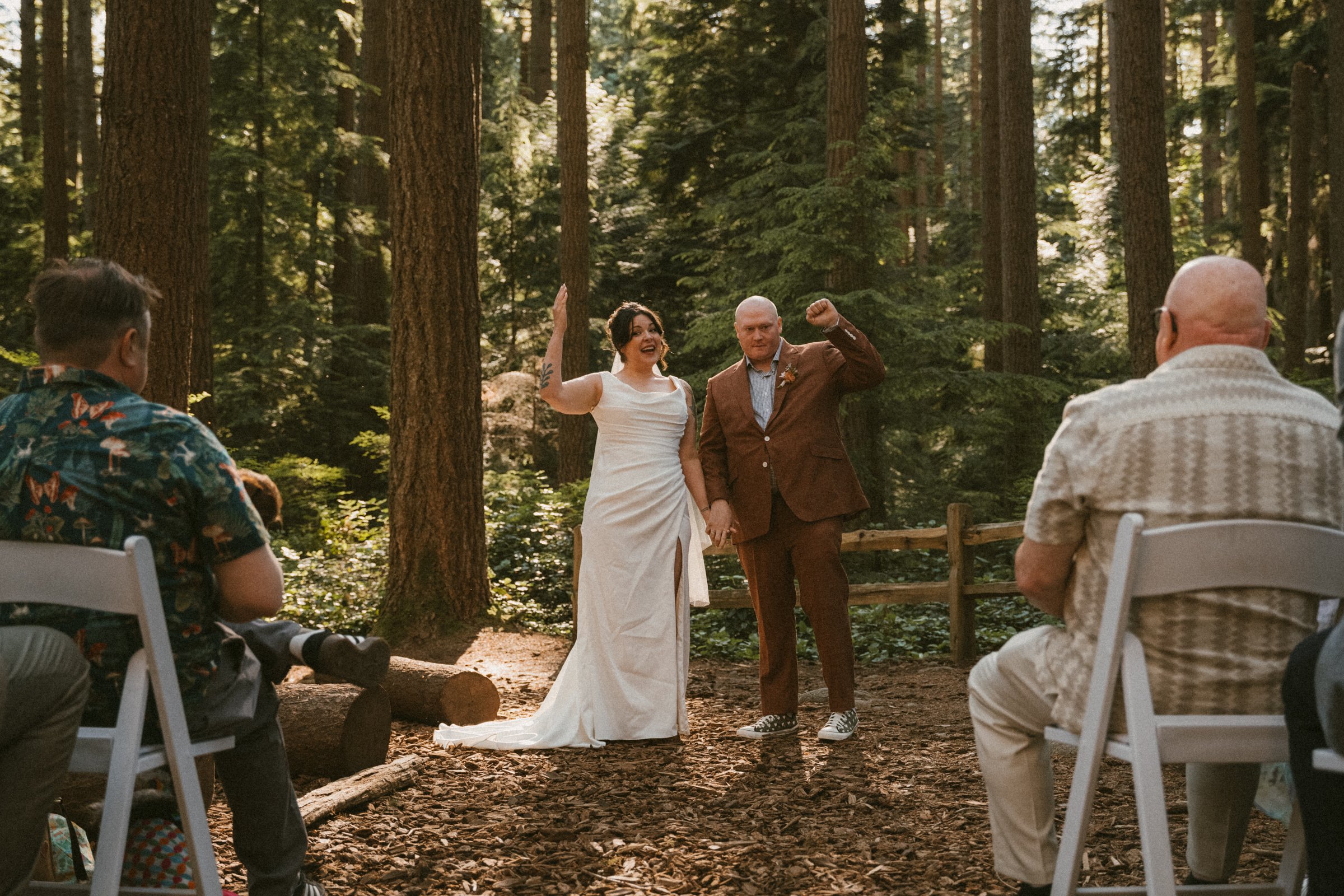 A happy couple during their elopement in BC