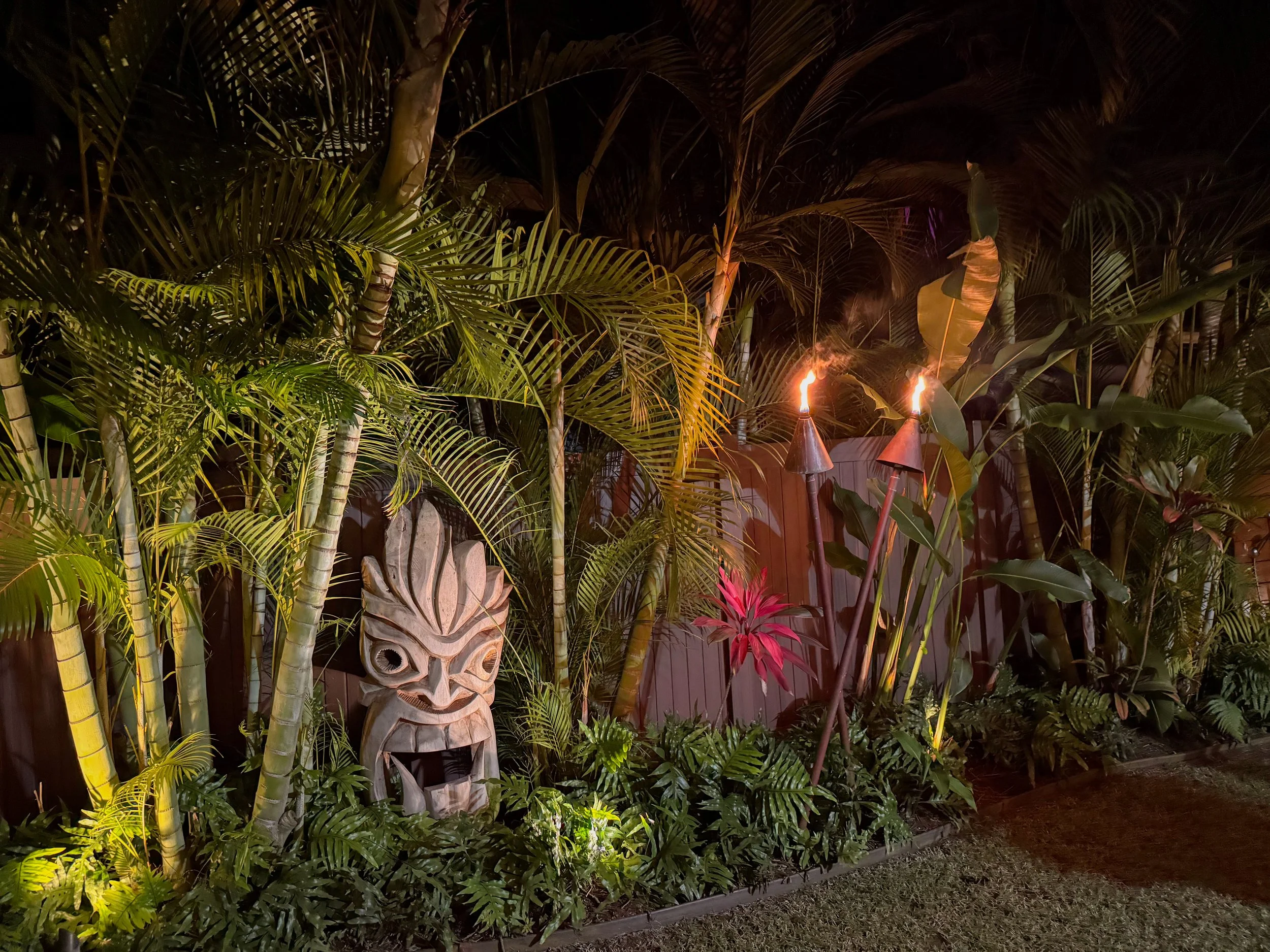 Thoughtful design elements enhance the nighttime atmosphere