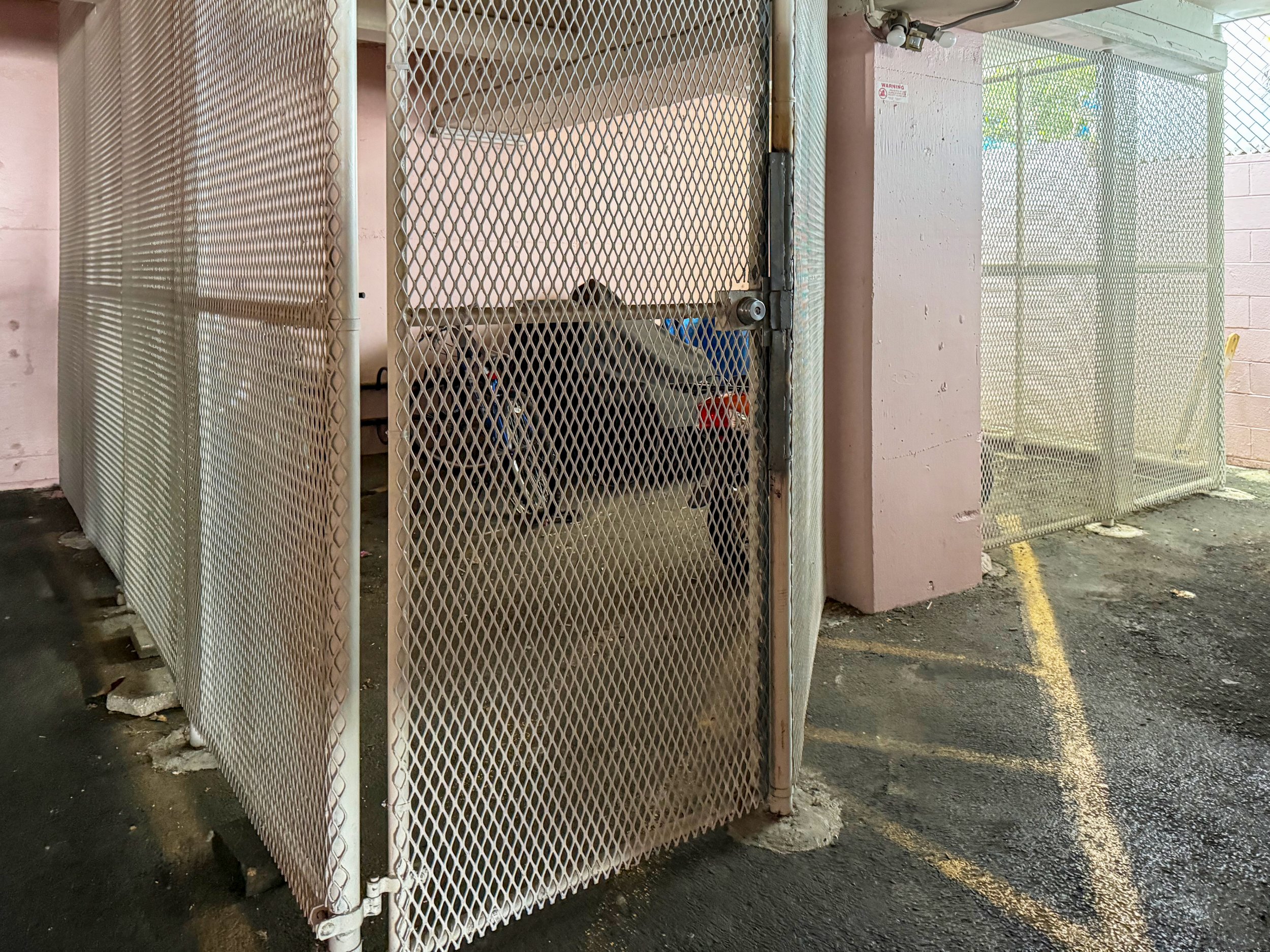 Bike storage in the parking garage