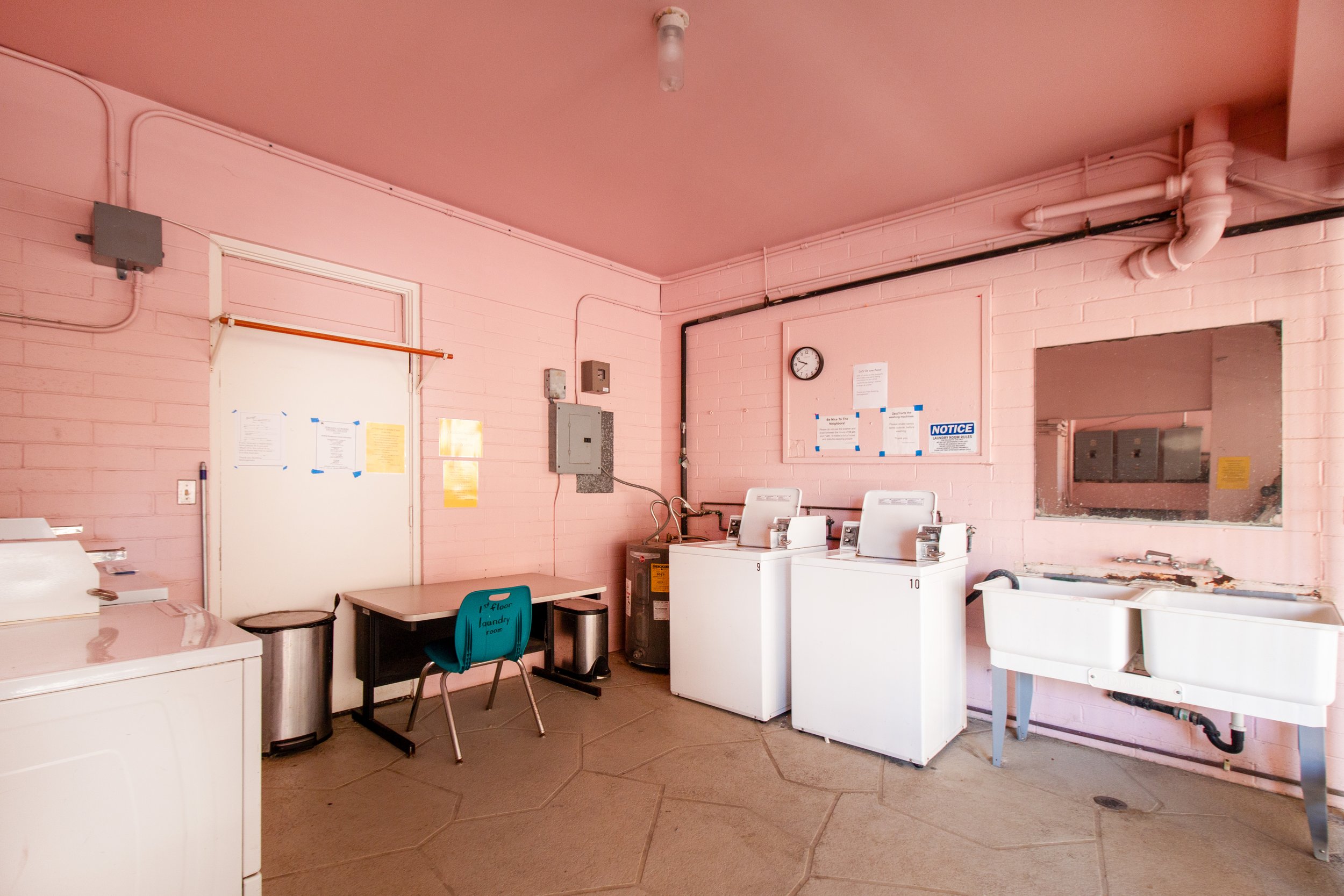 Community laundry on the first floor. (Another laundry room is on the second floor).