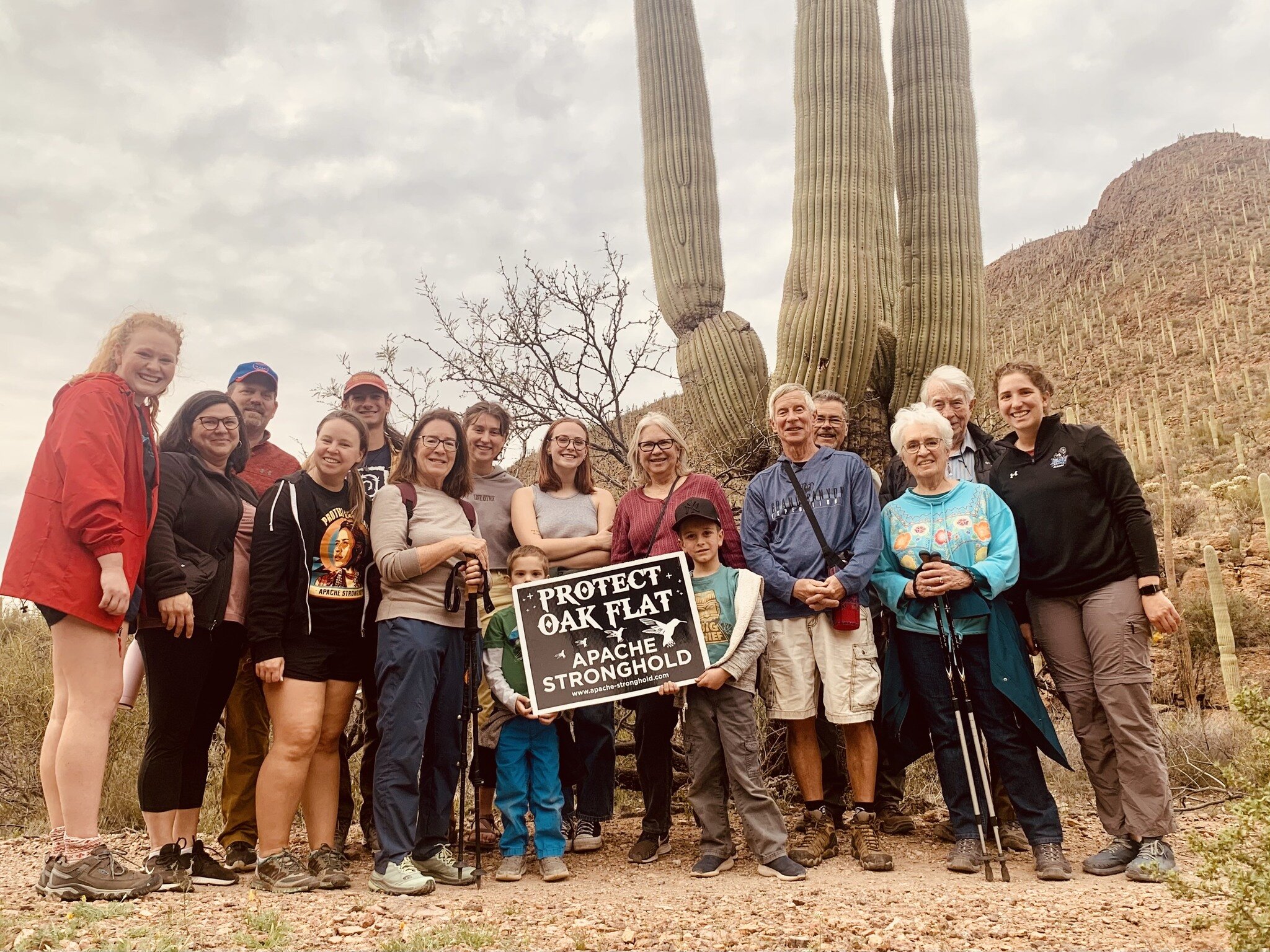 Apache Stronghold had their case for Oak Flat (@protectoakflat) heard at the 9th Circuit Court of Appeals in Pasadena, CA today. To support them from afar, Michaela Esau (pictured left) led members of Shalom Mennonite Fellowship on a sunset prayer hi