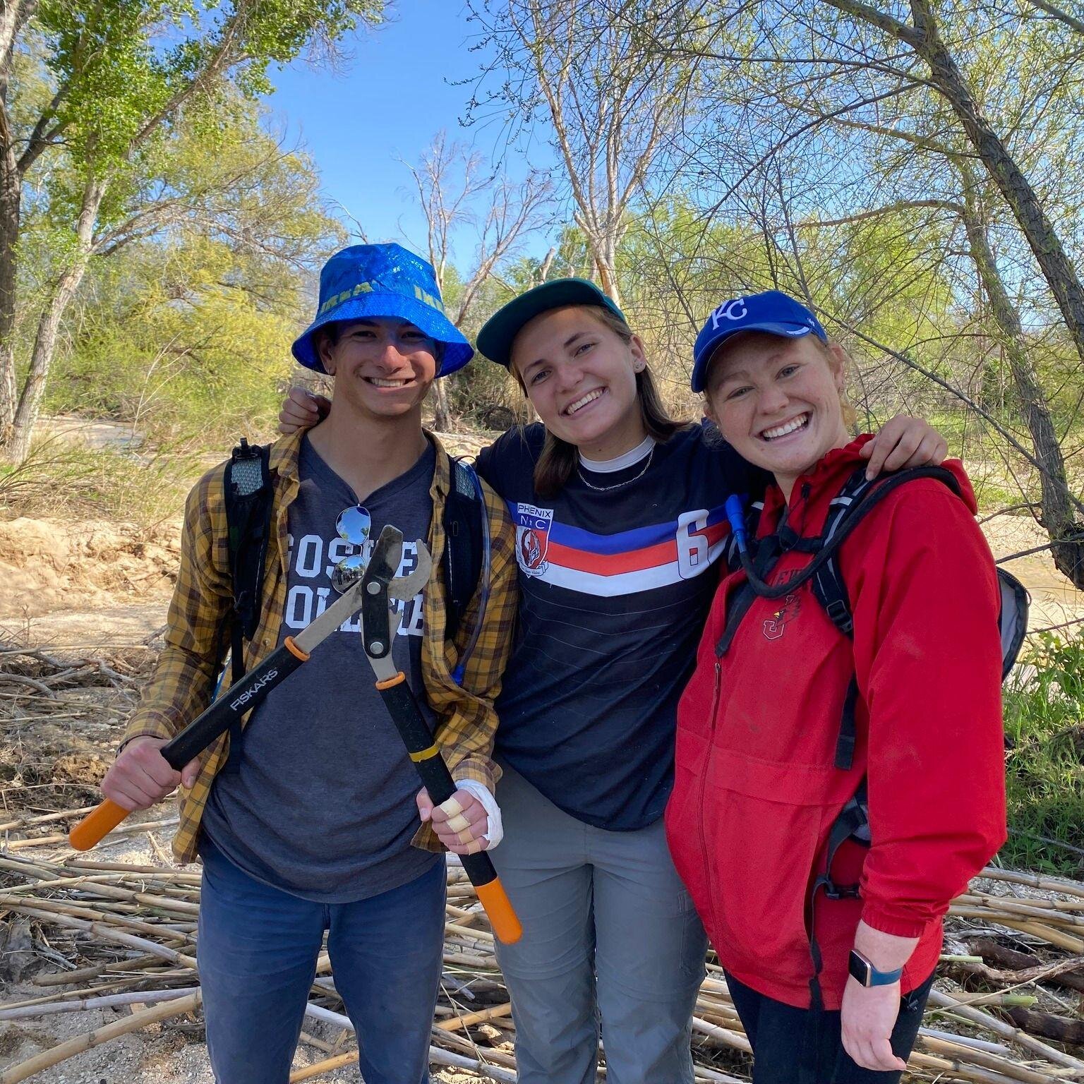 Recent work and recent fun! The weather has started to shift here in Tucson and the water is rapidly disappearing from our &quot;rivers.&quot; Before it got too hot we were able to visit the Tanque Verde Wash to see the beautiful flow while helping t