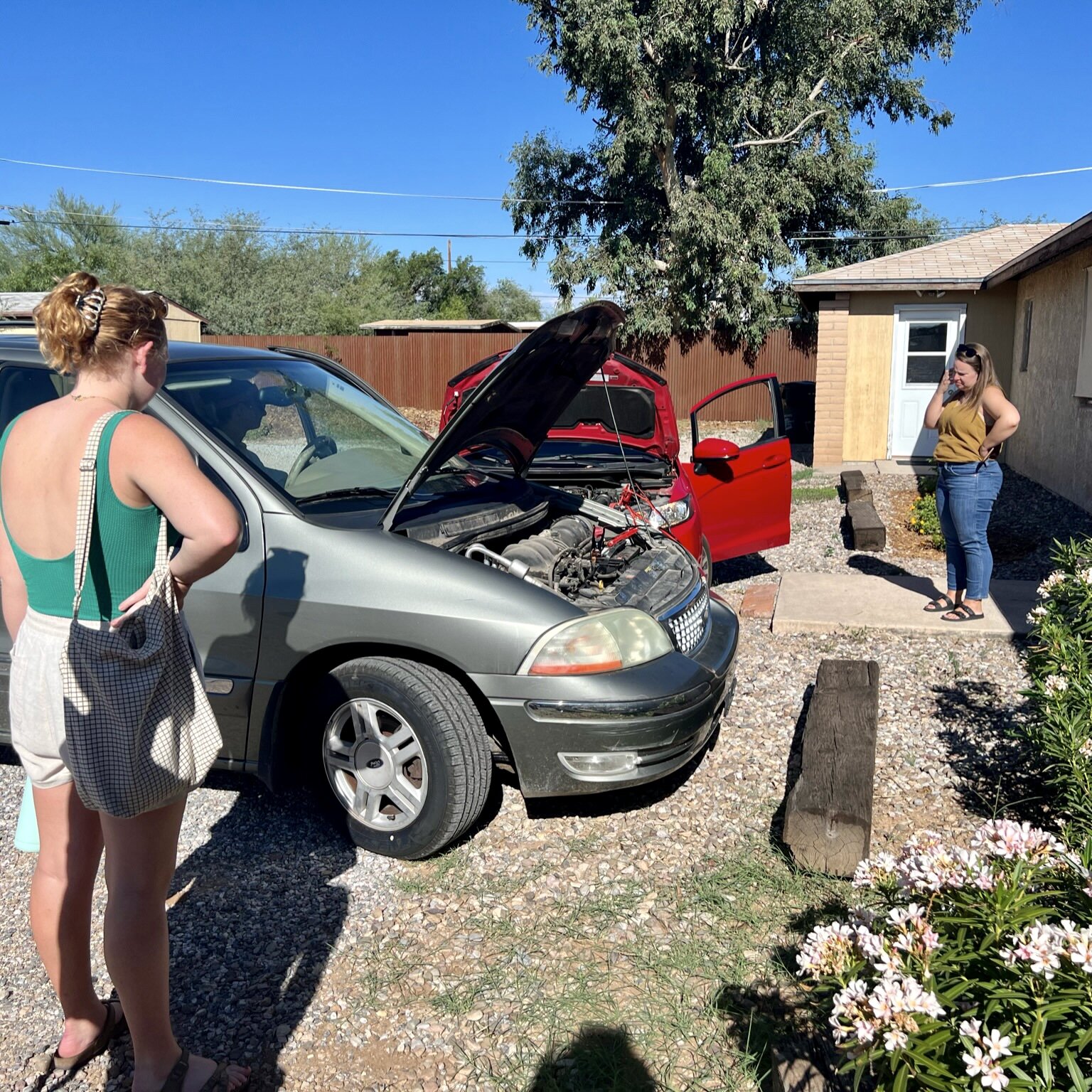 It's a real hands-on-the-hip kind of situation. Her name is Winona and she is a 2003 Ford Windstar minivan. She has been a good and faithful partner to our program, but she turns 20 this year, and her age is showing. (Her last stunt was a real hoot! 