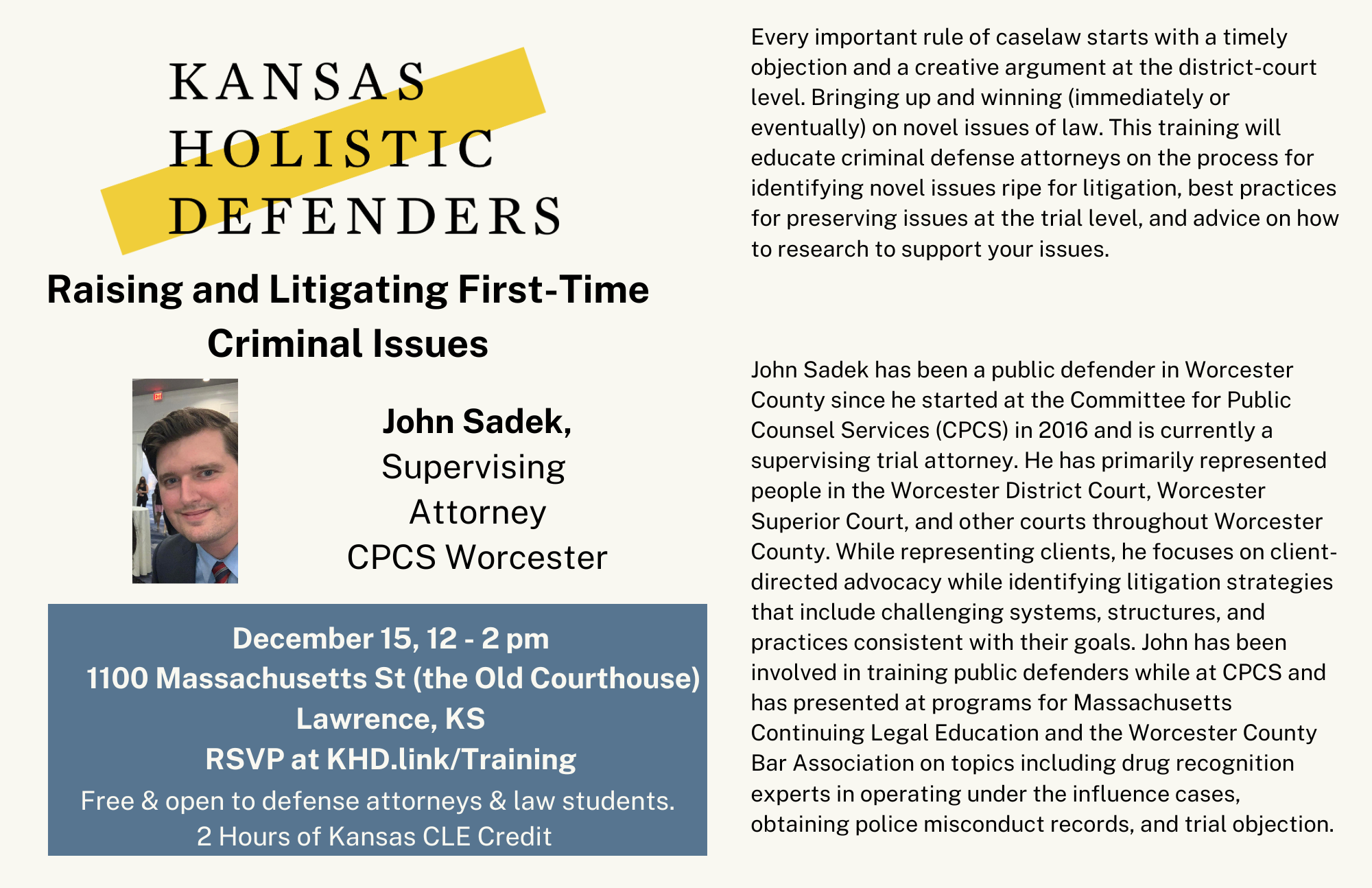 Raising and Litigating First-Time Criminal Issues