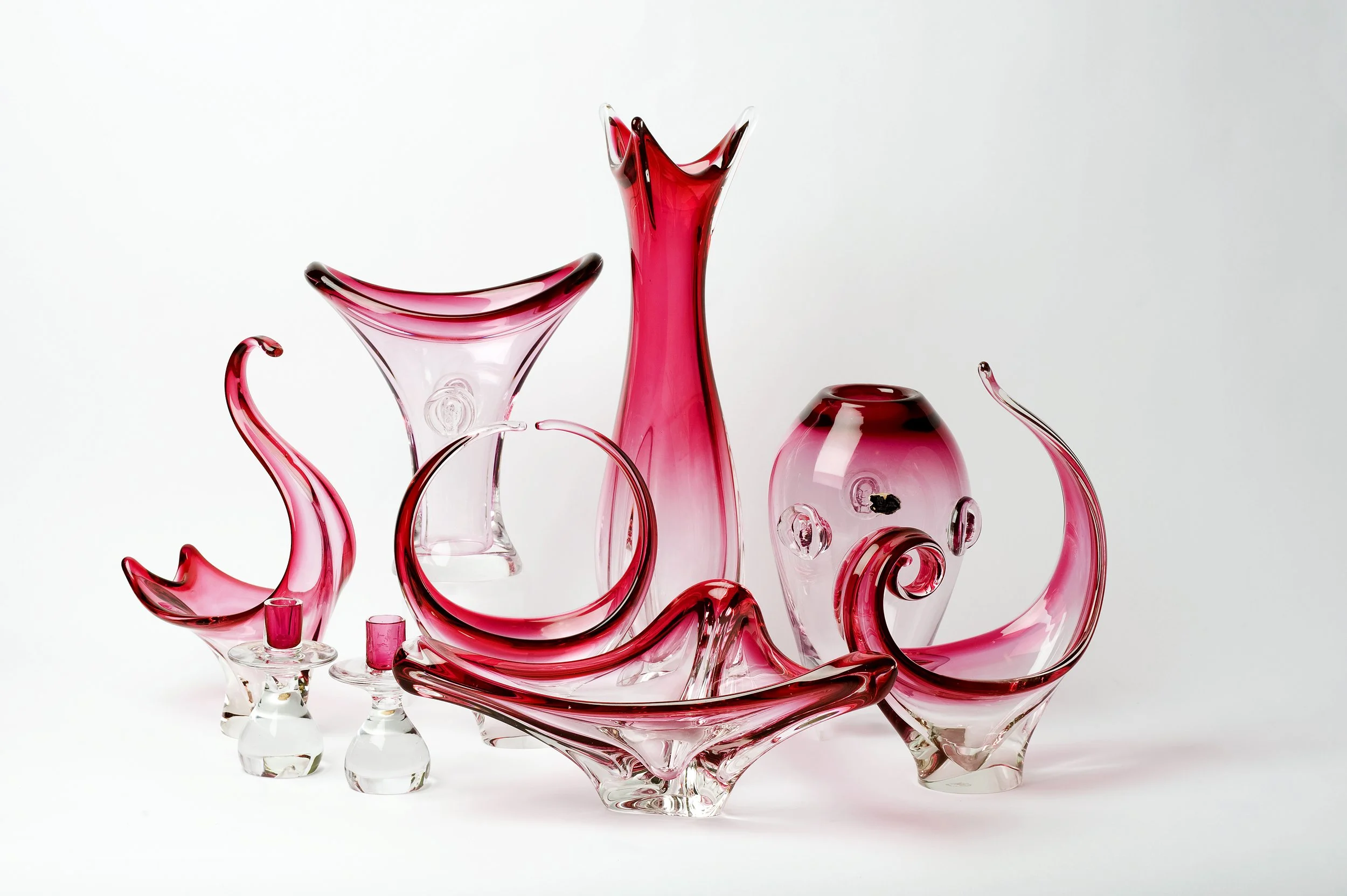 The Chalet Cranberry in Clear Crystal Line