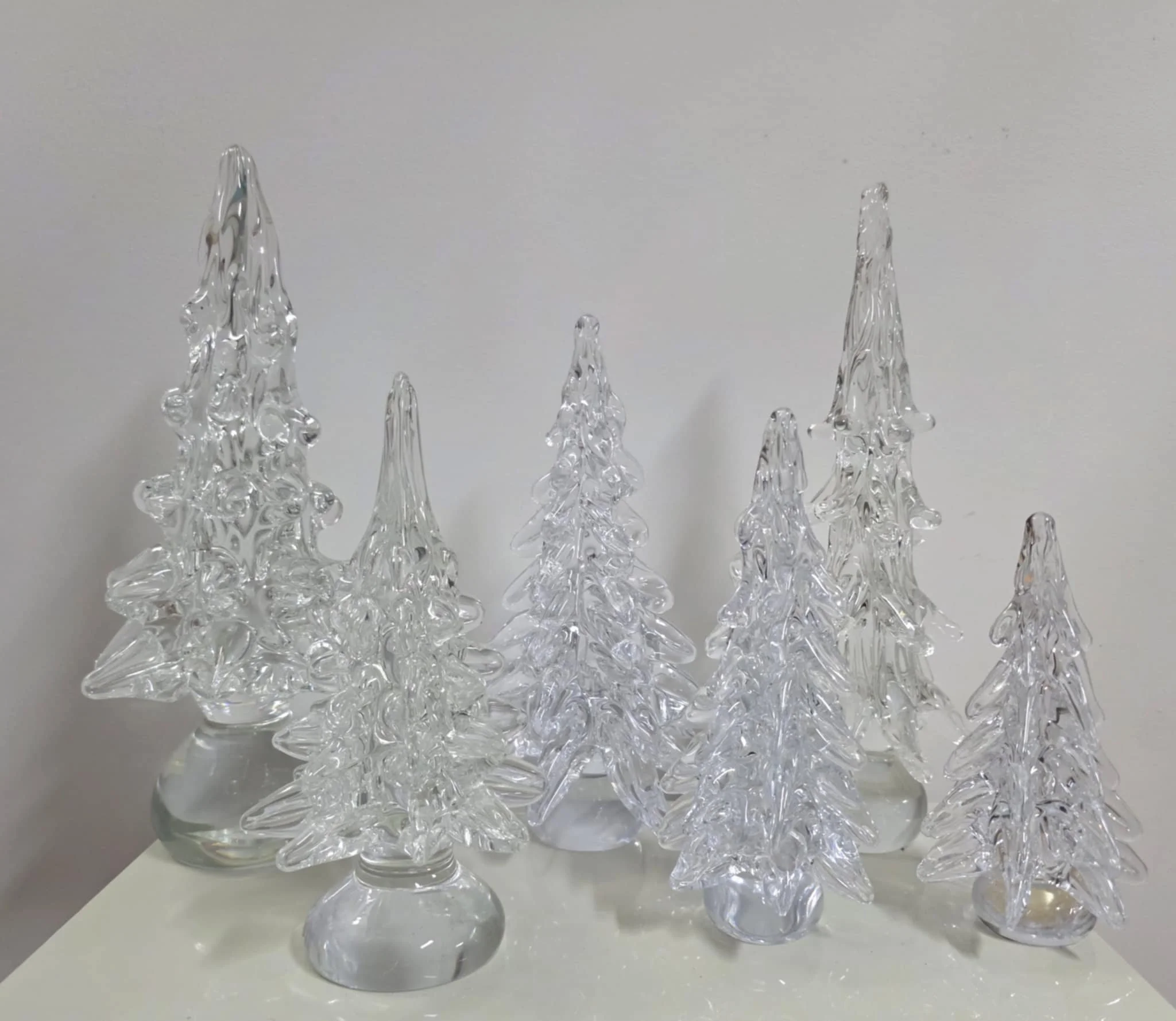 6 of Gionny Gueli's 10 Chalet Christmas trees.