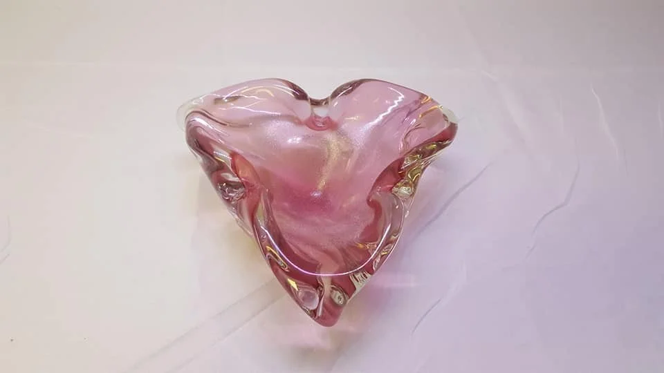 This pick Chalet ashtray with a corroso finish is also from the collection of Malla Birns.