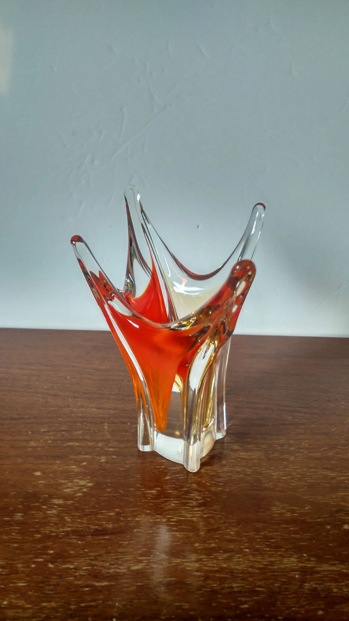 From the collection of Reg Paulson. This rare vase is etched "Chalet Canada" but has also been found with other Chalet distributor/importer branding. Such as with the Chantili sticker and with the FASCINATION PAR C.M. etching.