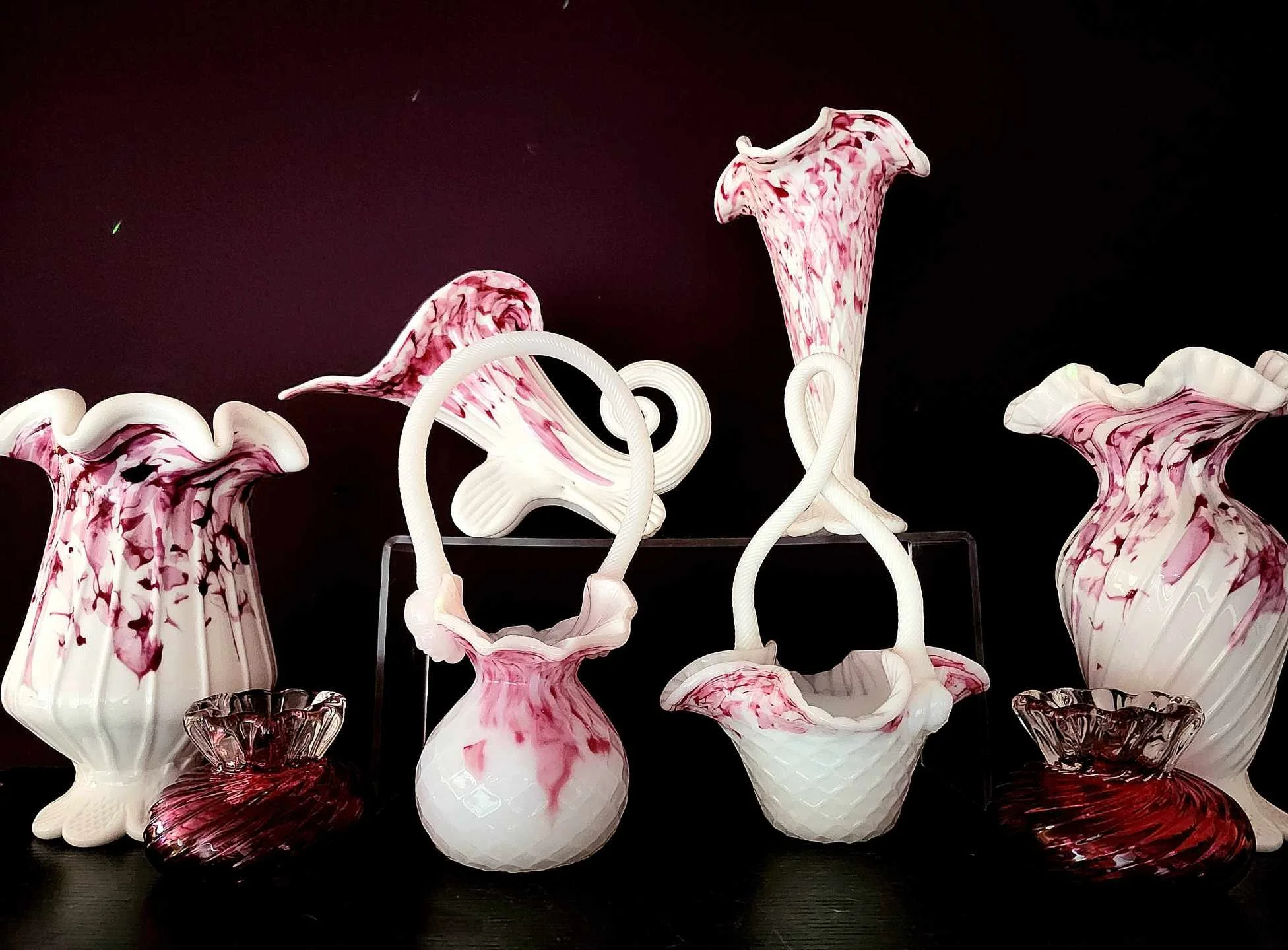 Melissa Patterson knows how to display her Chalet opal and cranberry!