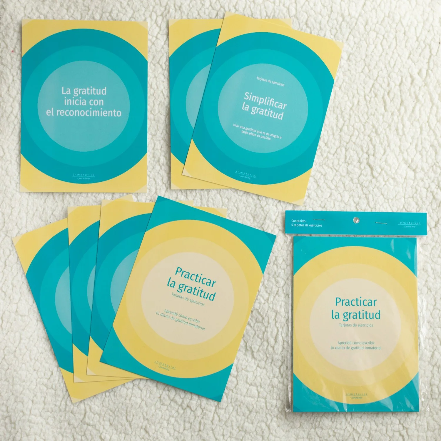 Kit de tarjetas de ejercicios: contiene las guías prácticas para escribir tu diario de gratitud