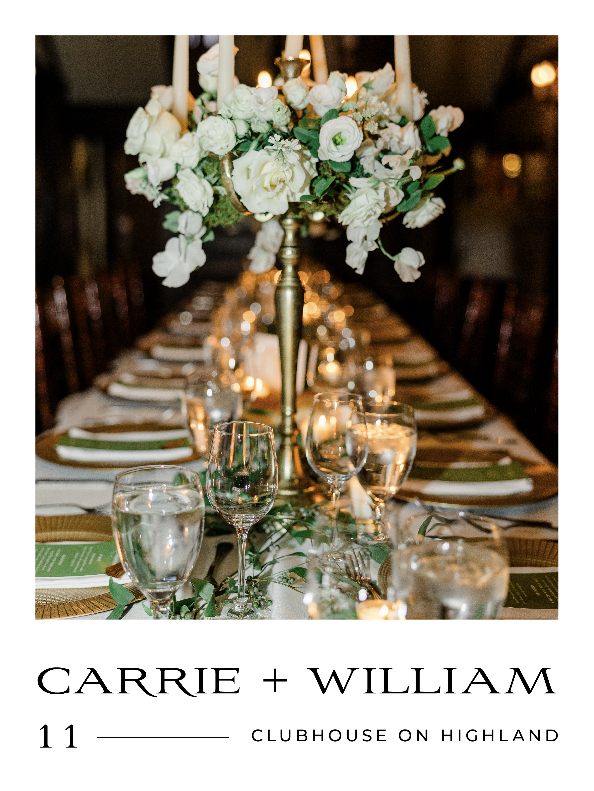 Carrie & William, Clubhouse on Highland