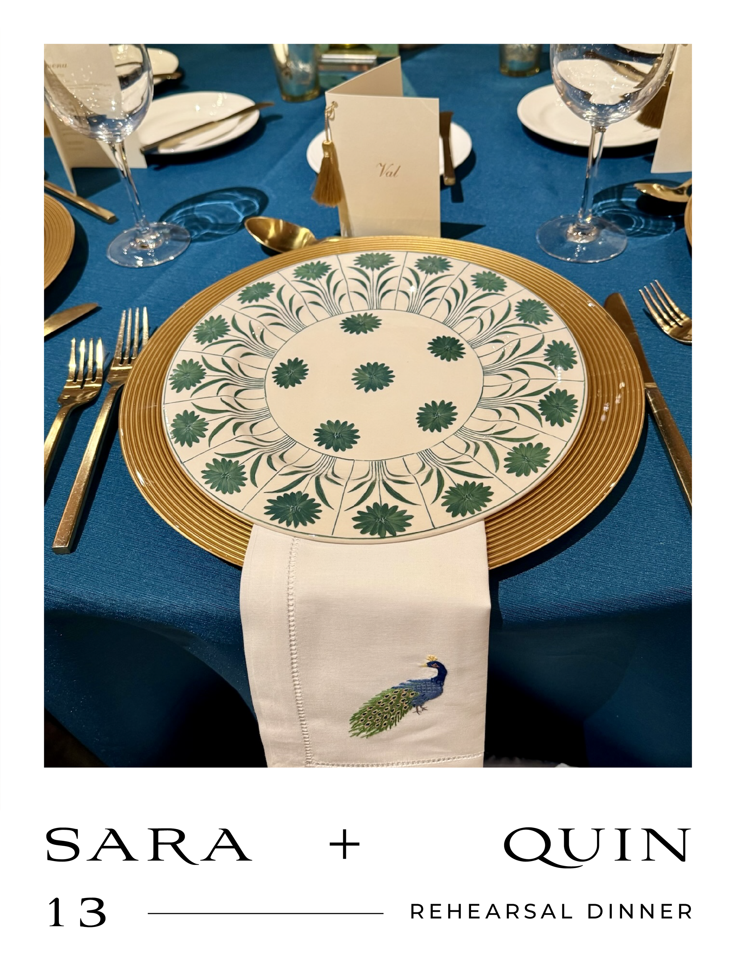 Sara and Quin, Rehearsal Dinner