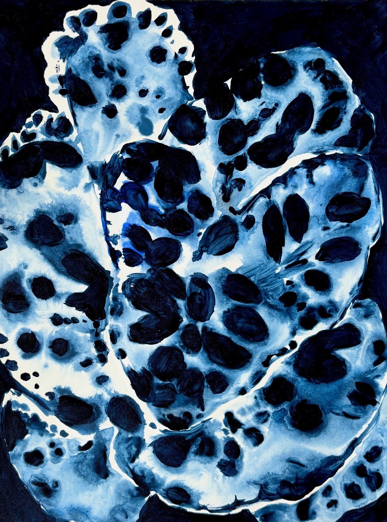 Flower, sea creature, spirit study. 11”x14” acrylic on paper