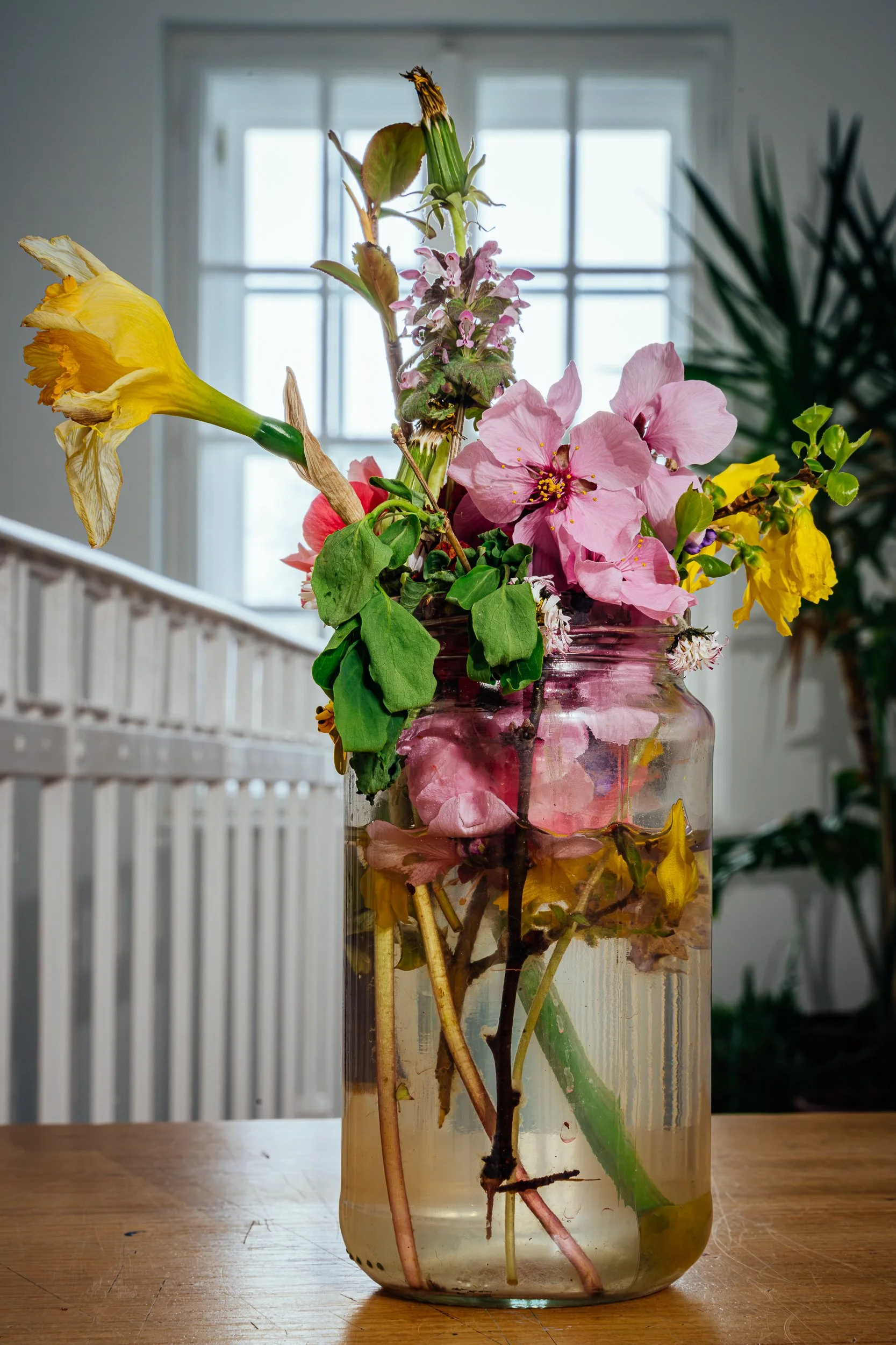 Students created a flower still life in school. 2026.