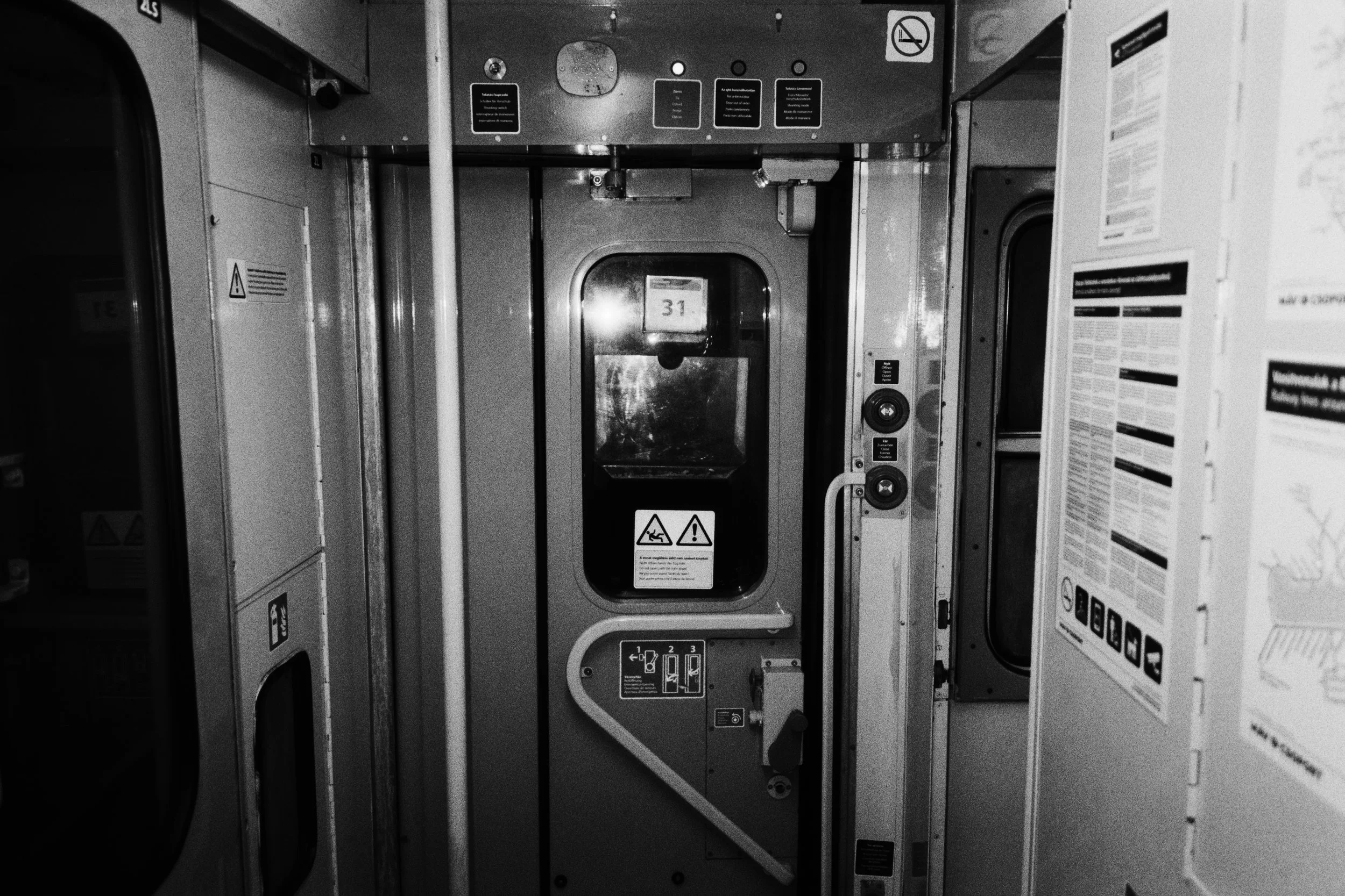 Evening train journey on a cold day. 2026.