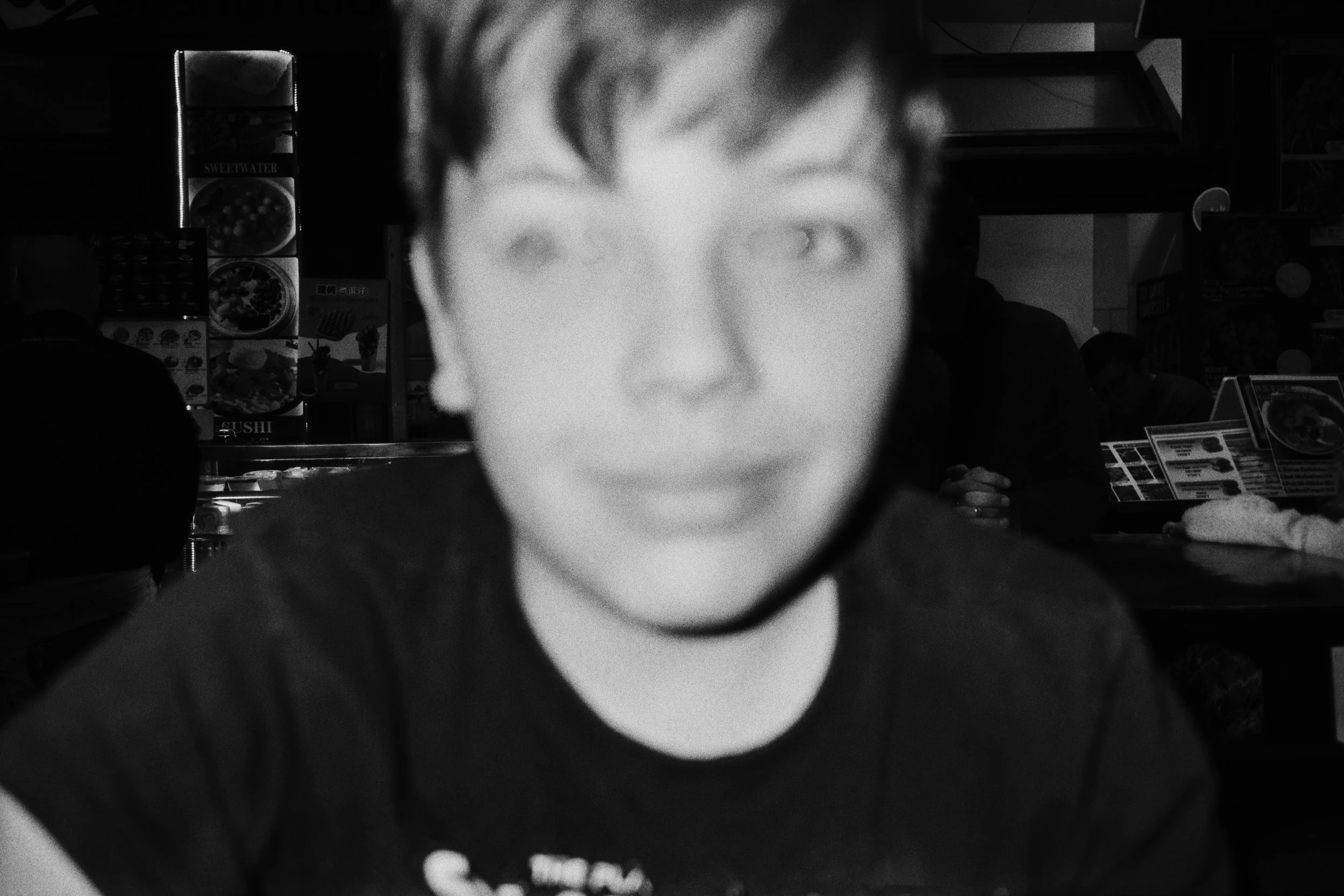 Aaron after lunch at an Asian restaurant. 2026.