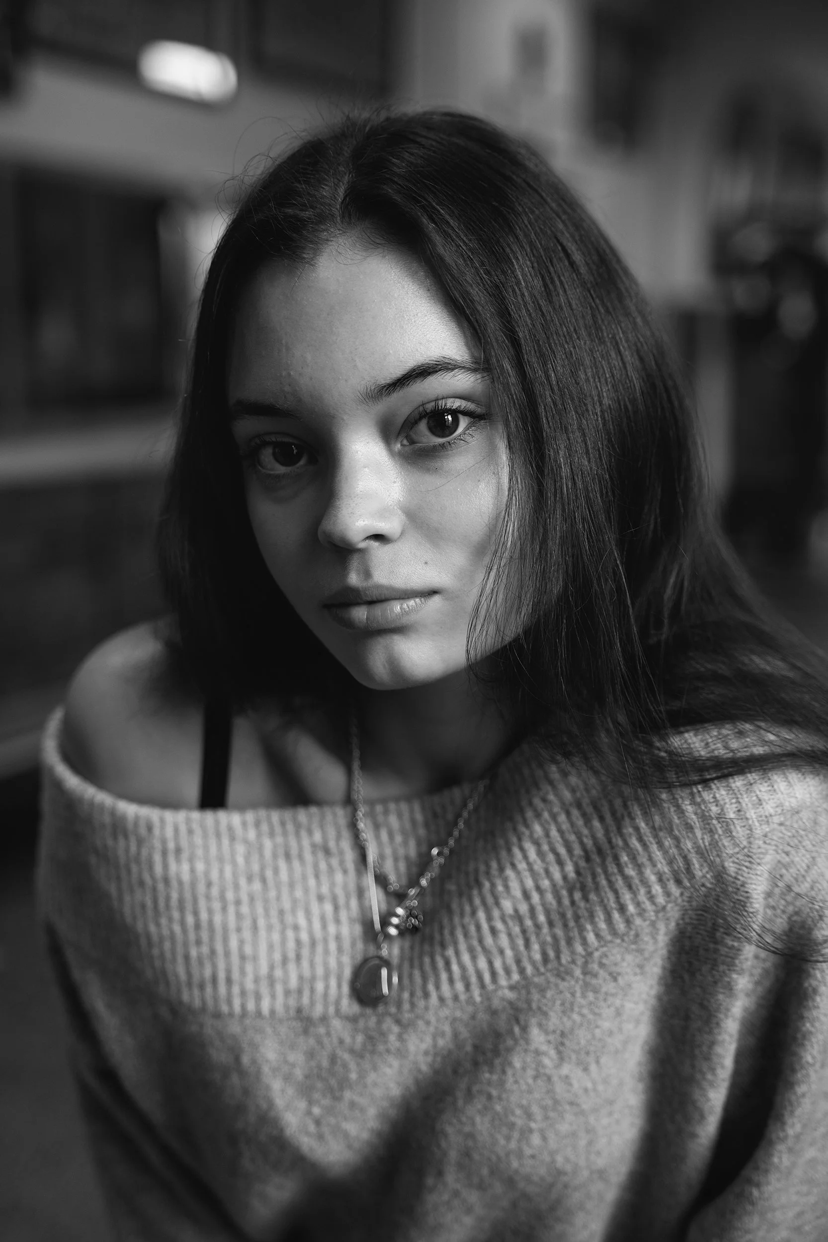 Portrait of Sarah, who studies art at a church school. 2025.