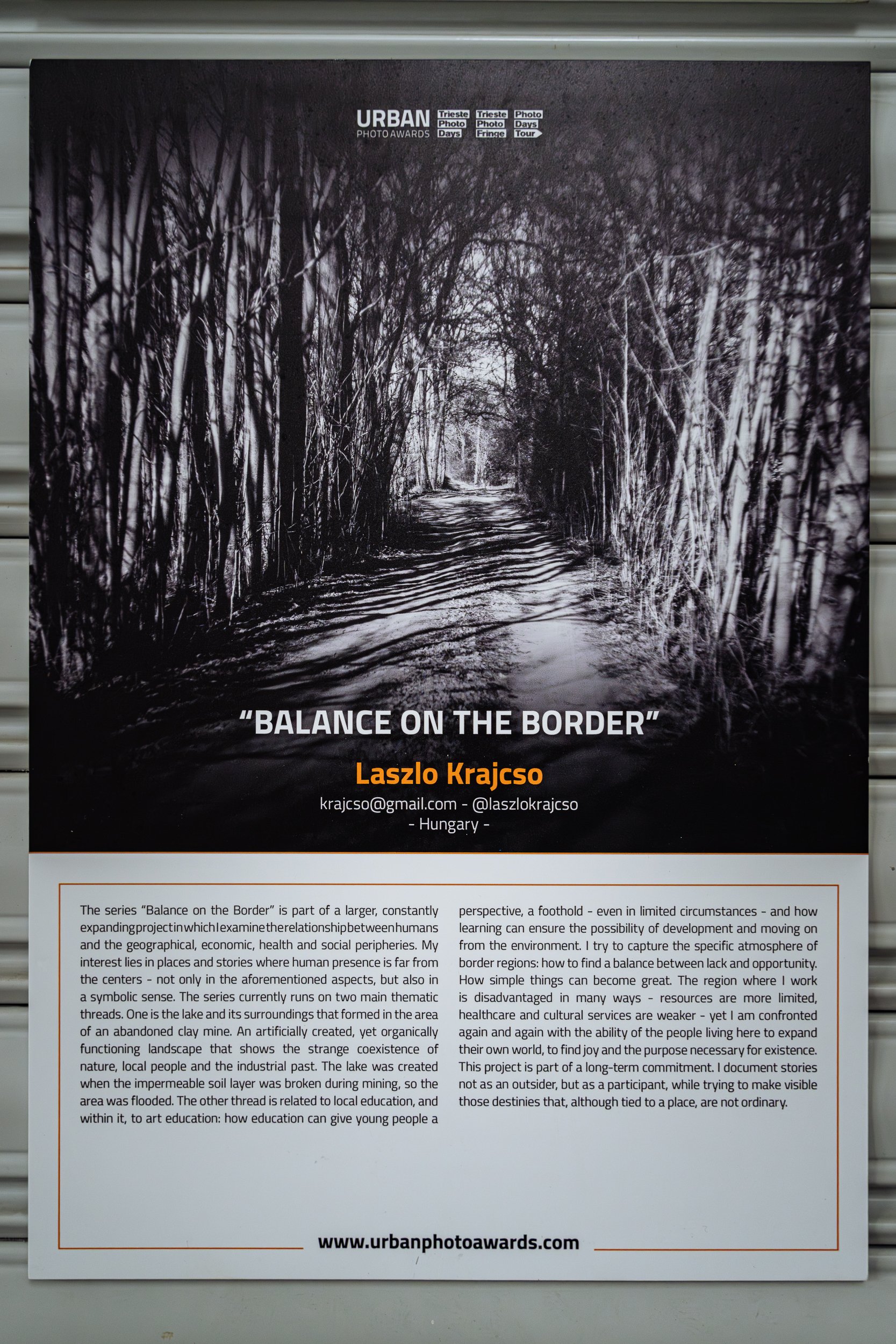 My photos exhibited at Trieste Photo Days - from the series "Balance on the Border"