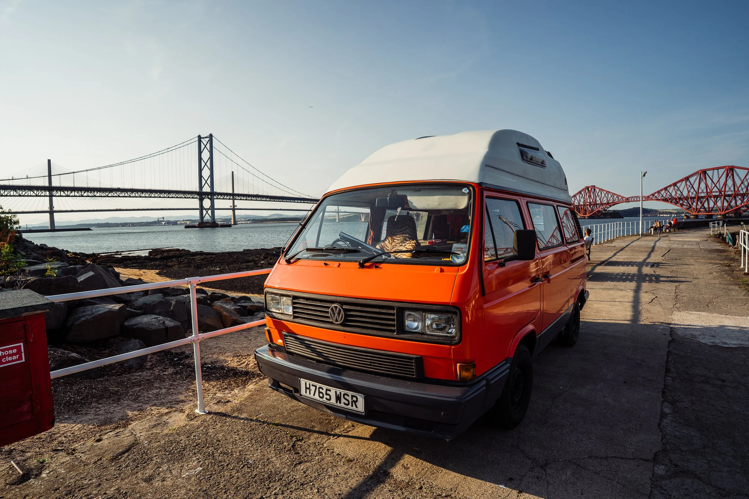 A Volkswagen Camper in South Queensferry. 2024.