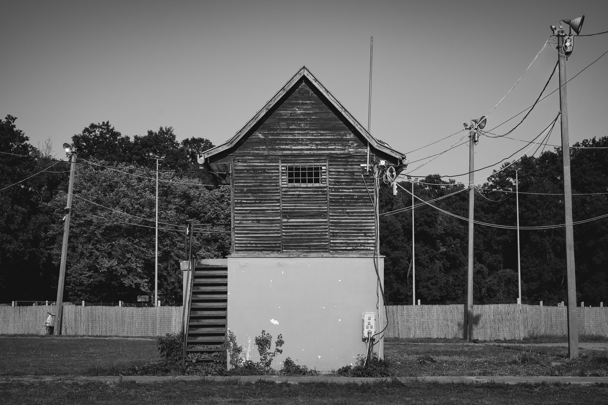 Disused drive-in cinema projection house