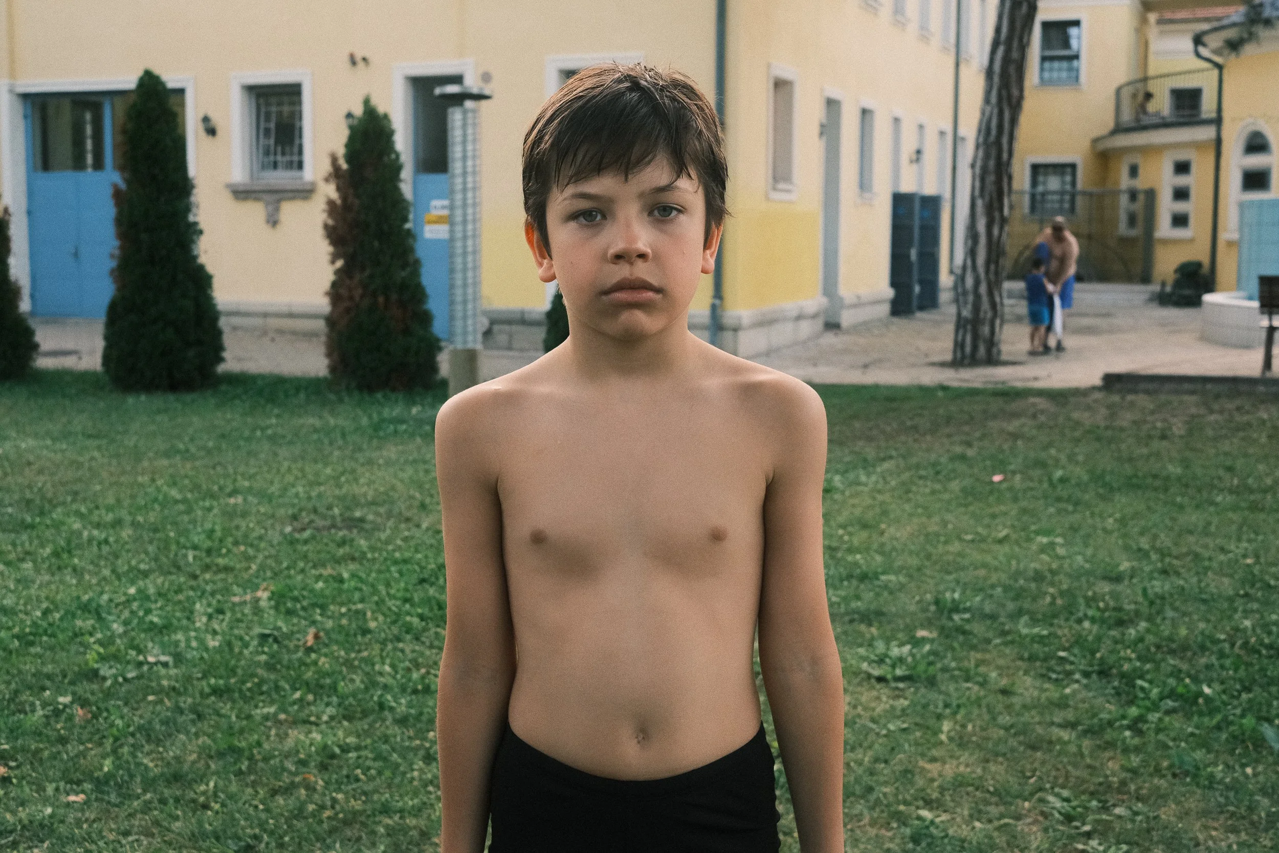 Aaron before swimming practice