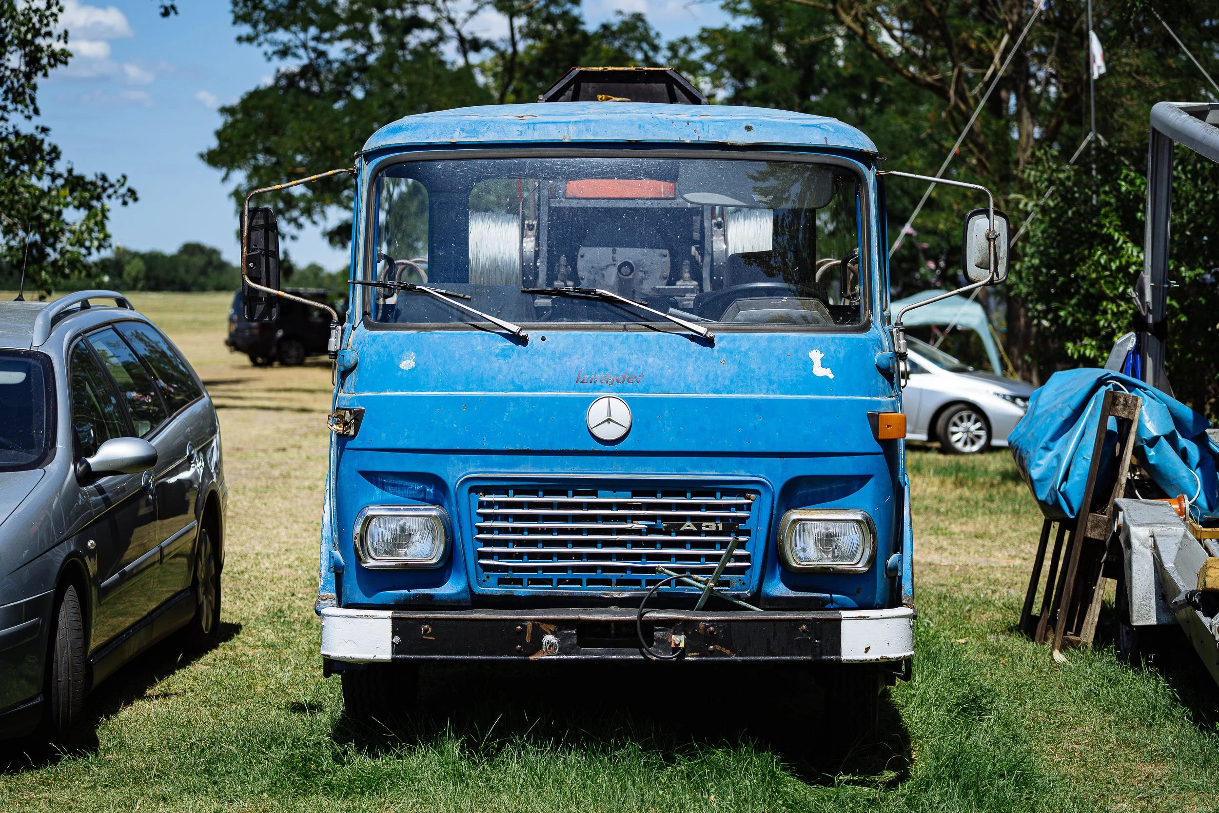 An old Avia A31 truck disguised as a Mercedes truck